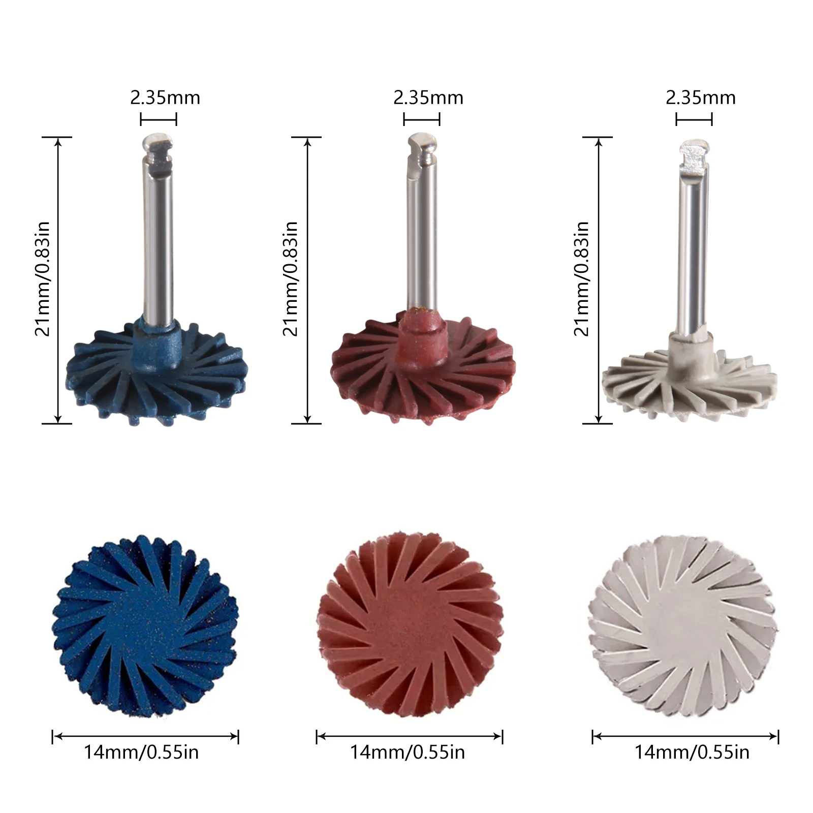 Dental Polishing Wheel Discs Kit RA 2.35mm for Composite Polishing Diamond 14mm Wheel kit 6pcs /Pack