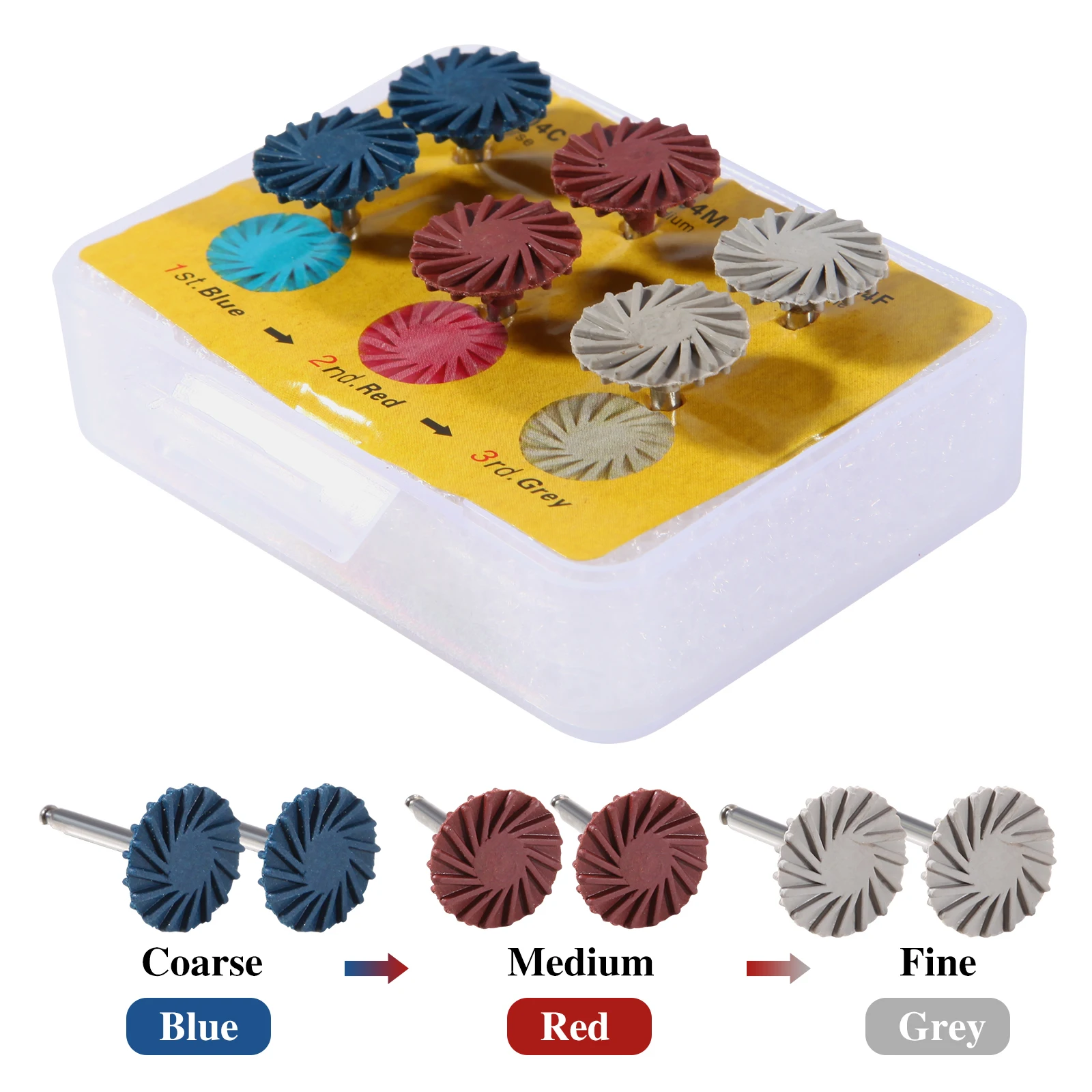 Dental Polishing Wheel Discs Kit RA 2.35mm for Composite Polishing Diamond 14mm Wheel kit 6pcs /Pack
