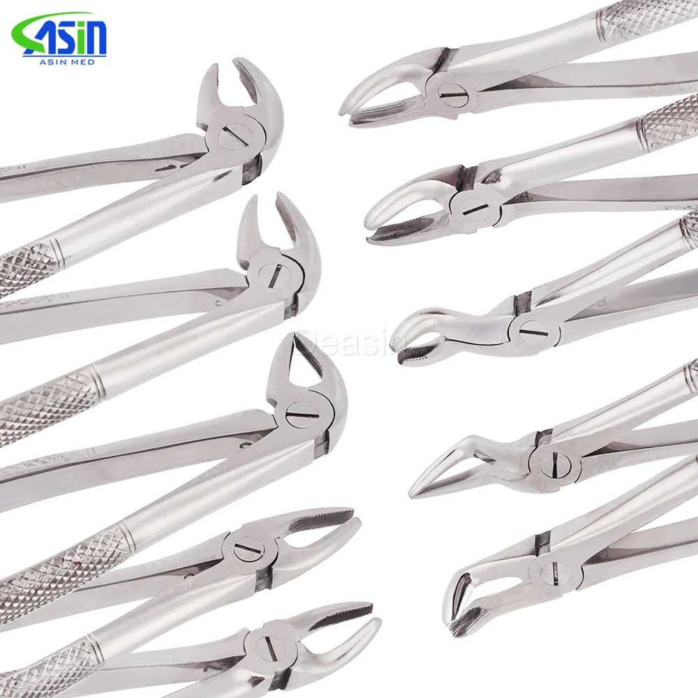 DEAISN 10pcs/set Adult Tooth Extracting Forceps Dental Surgical Extraction Instrument