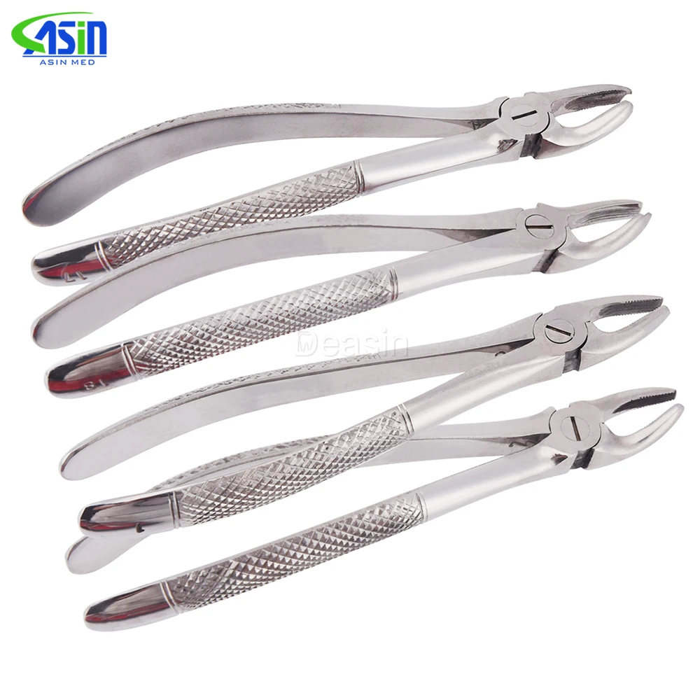 DEAISN 10pcs/set Adult Tooth Extracting Forceps Dental Surgical Extraction Instrument