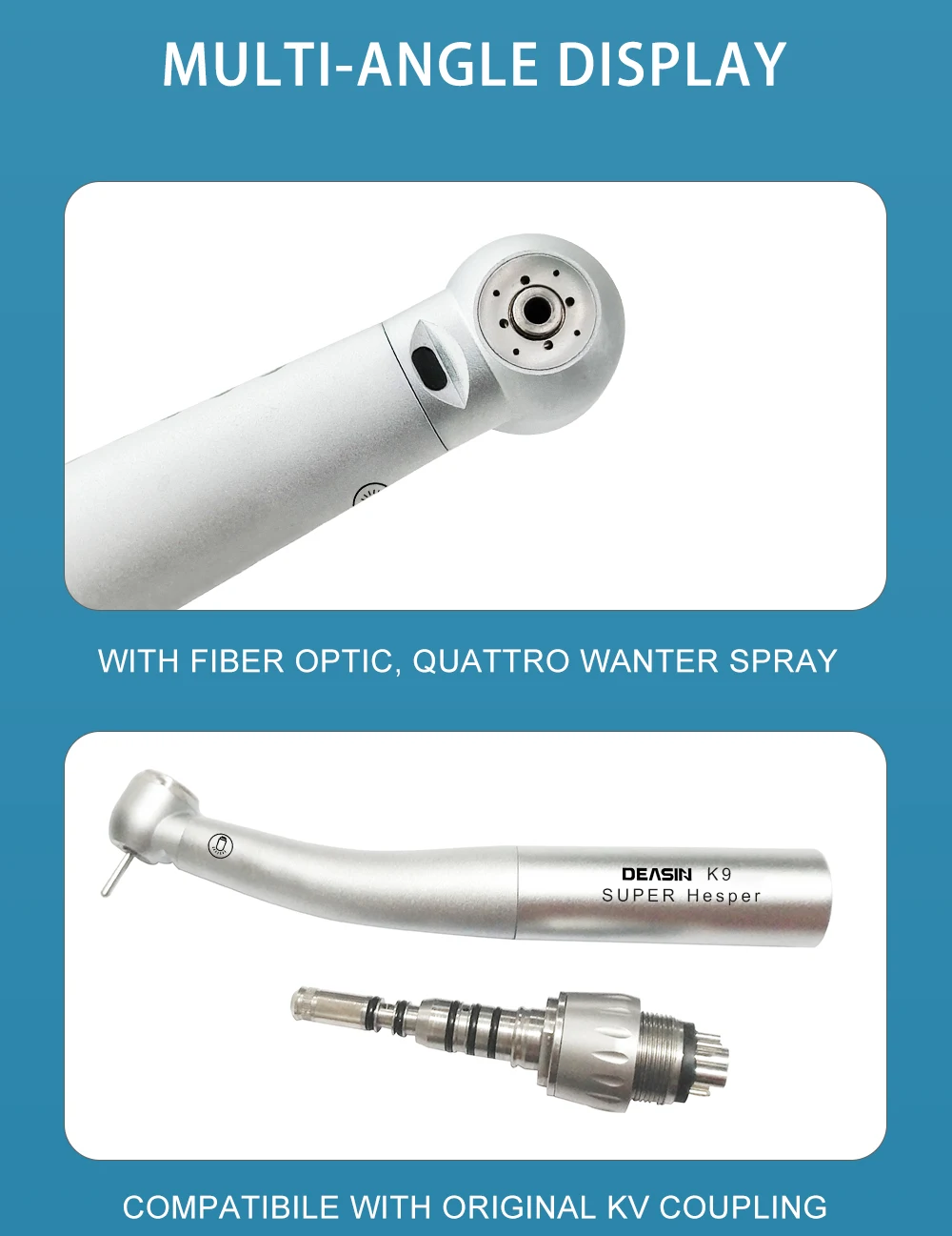 Dental KV 9000 Type Dental High Speed Fiber Optic LED Turbine Handpiece For KAVO Coupler 2/4/6 Hole Connector Dental Tools
