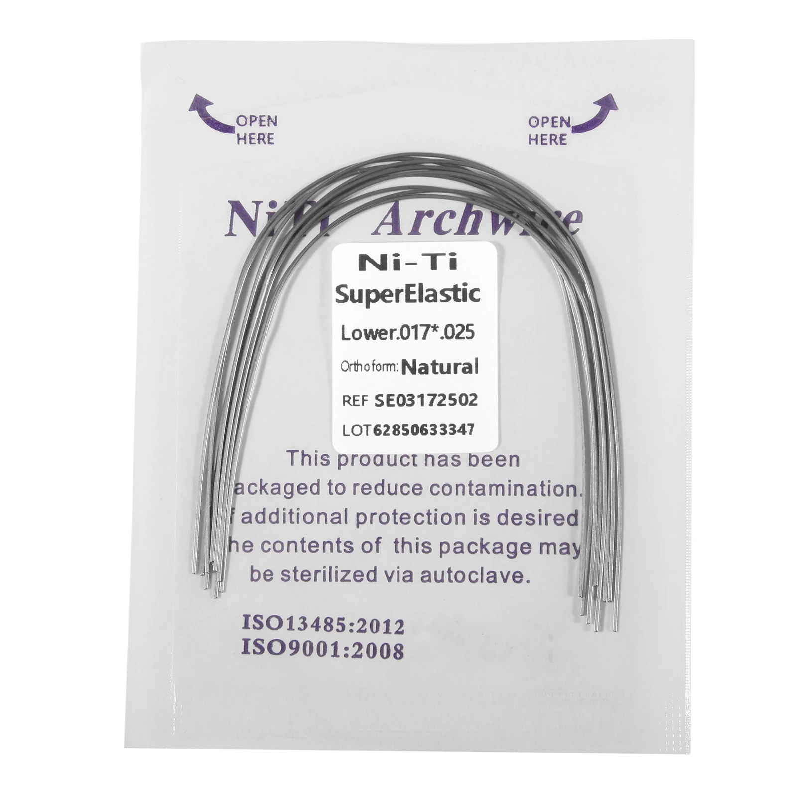 10 packs Dental Orthodontic Super Elastic NiTi Arch Wire Rectangular Natural Form For Dental Orthodontic Treatment