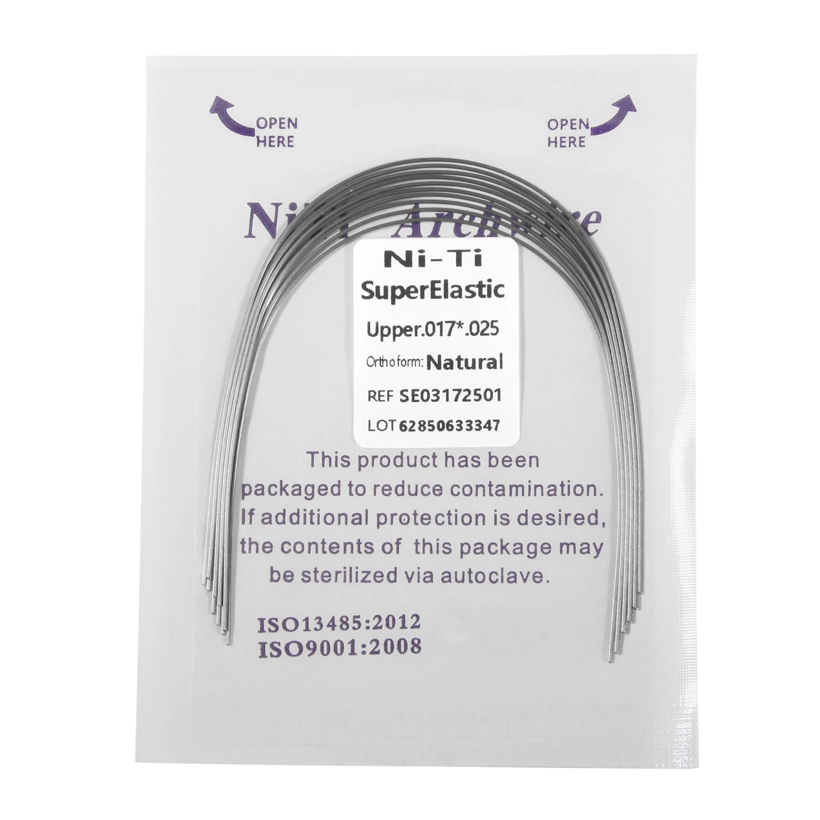 10 packs Dental Orthodontic Super Elastic NiTi Arch Wire Rectangular Natural Form For Dental Orthodontic Treatment