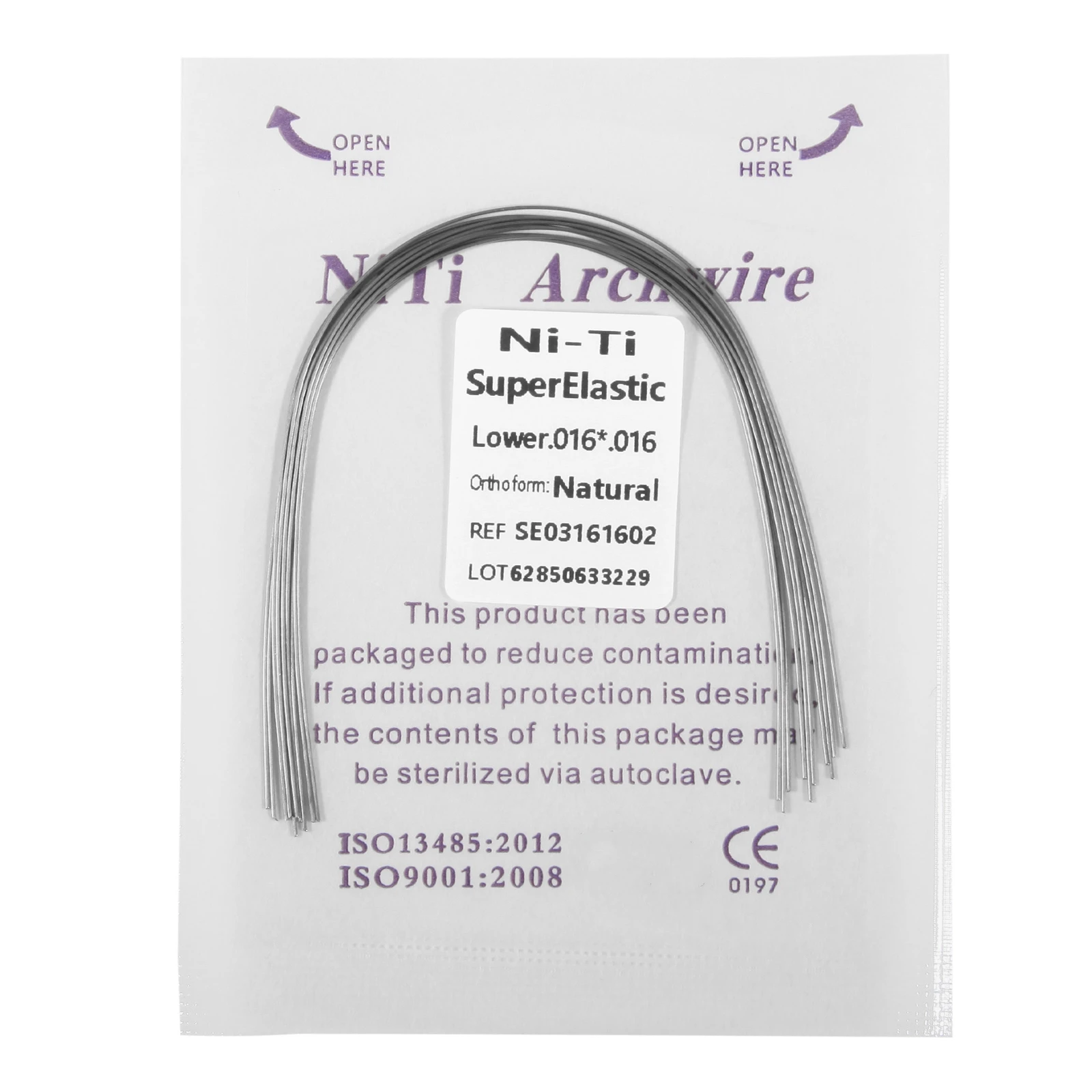 10 packs Dental Orthodontic Super Elastic NiTi Arch Wire Rectangular Natural Form For Dental Orthodontic Treatment