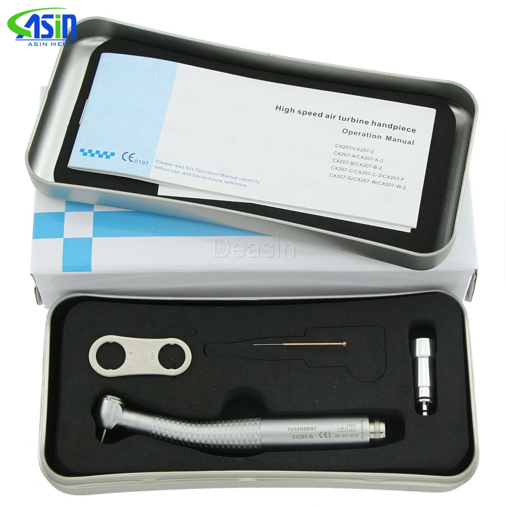 COXO Dental LED Fibre Optic High Speed Handpiece CX207-G Air Turbine Coupling M6 Coupler/Adaptor YUSENDENT Dentistry Tools