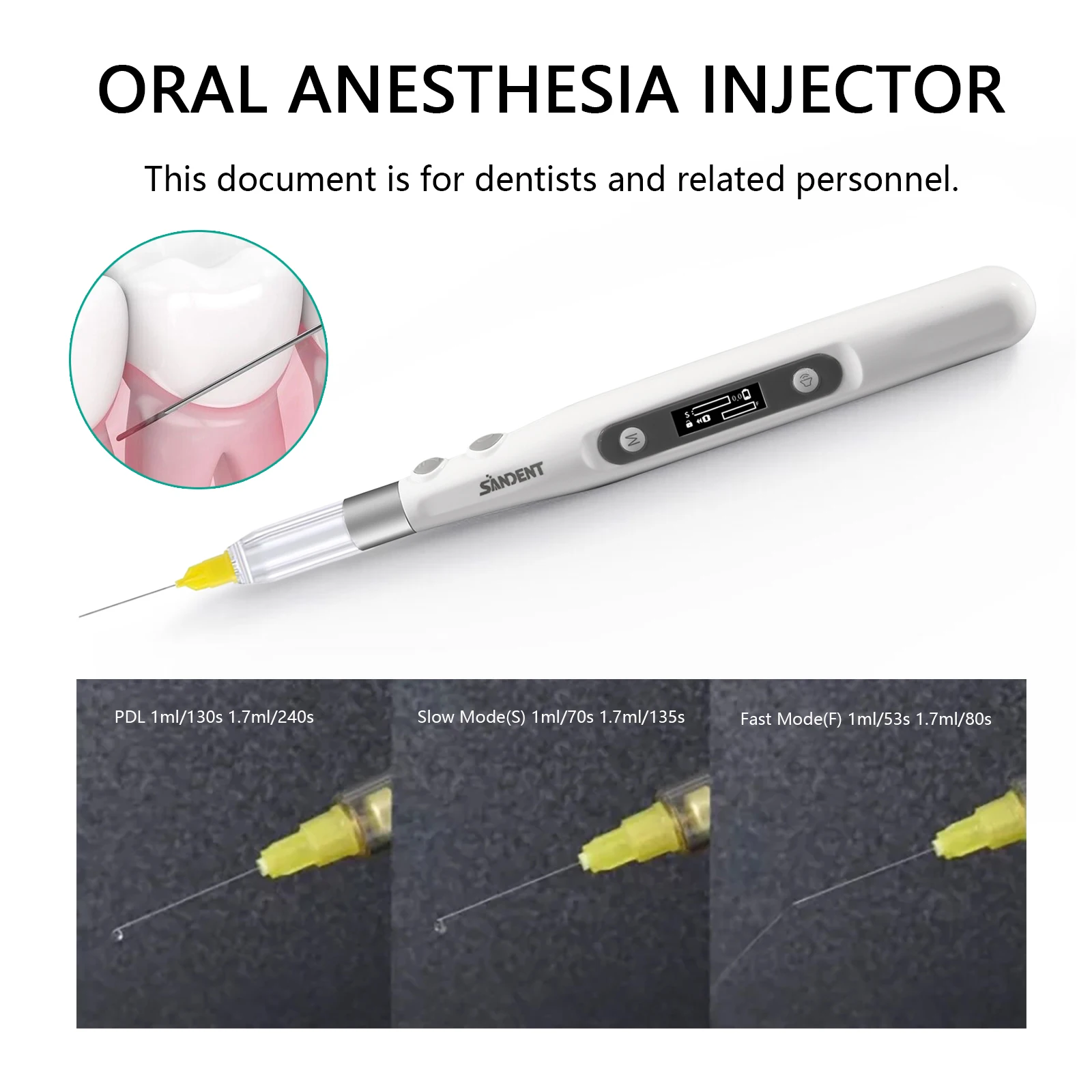 Portable Dental Painless Oral Local Anesthesia Pen Delivery Device with LCD display & Dose tone