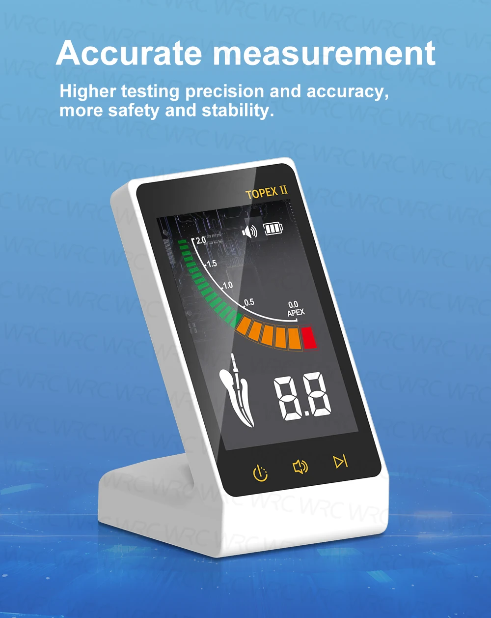 TOPEX II Dental Apex Locator 3.5 Inch Touch Screen Accurate Root Canal Length Tester Endodontic Equipment for Dental Office Use