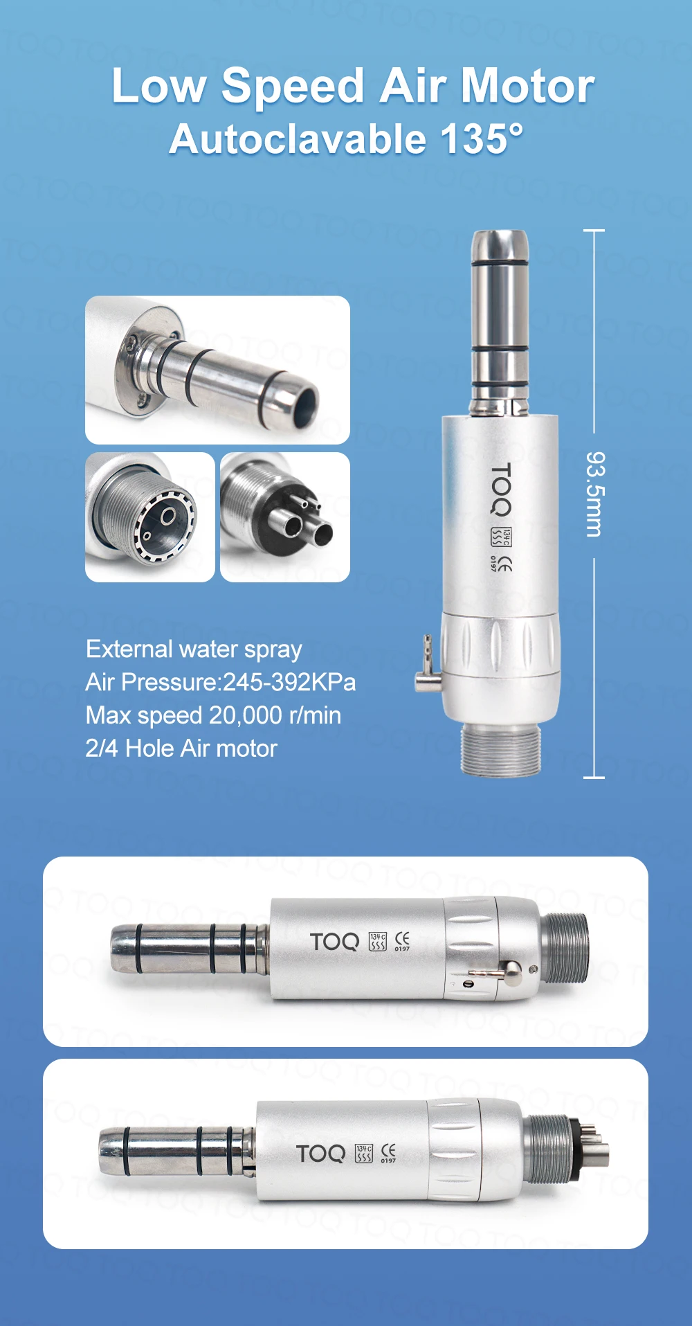 Dental Low Speed Handpiece Kits 2/4 Hole Air Motor Contra Angle Straight Handpiece Dentists Equipment Tools