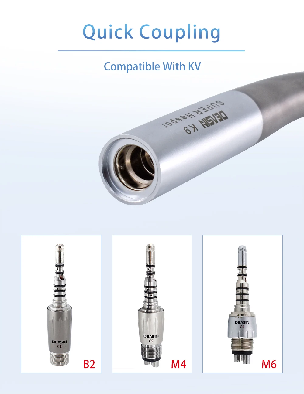 Titanium Alloy Dental Handpiece Optical Fiber Torque Head Air Turbine Ceramic Bearing for KaVo 2/4/6 Hole Connector Dentist Tool