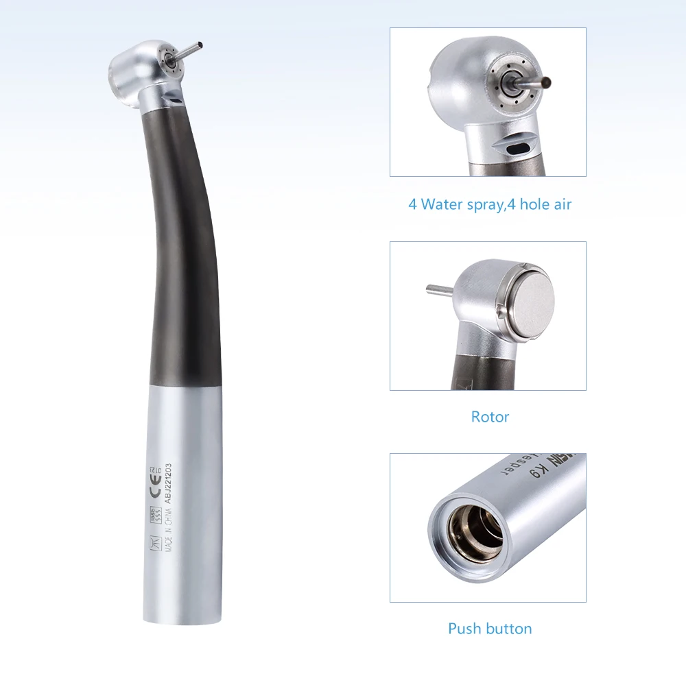 Titanium Alloy Dental Handpiece Optical Fiber Torque Head Air Turbine Ceramic Bearing for KaVo 2/4/6 Hole Connector Dentist Tool