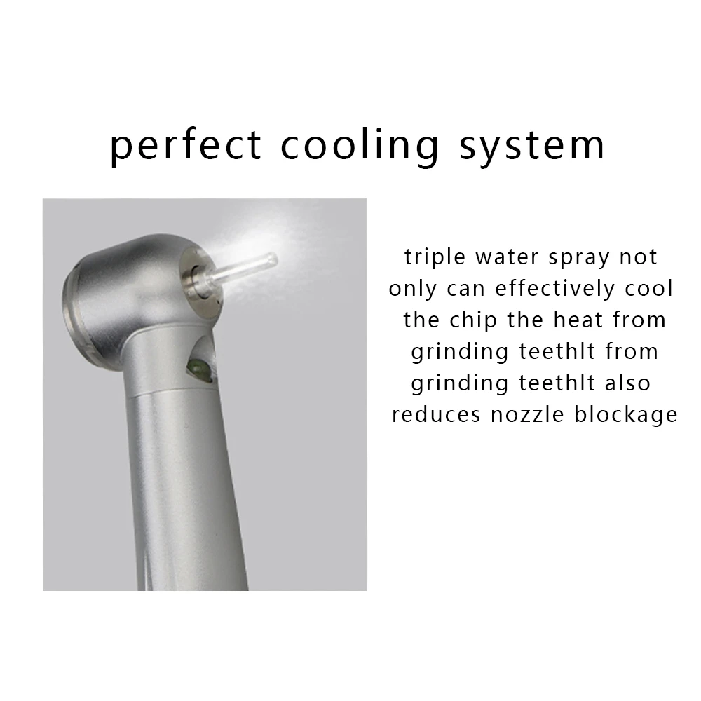 JUMTOP Dental LED High Speed Handpiece Triple Water Spray Air Turbine E-Generator Push Button Handpieces