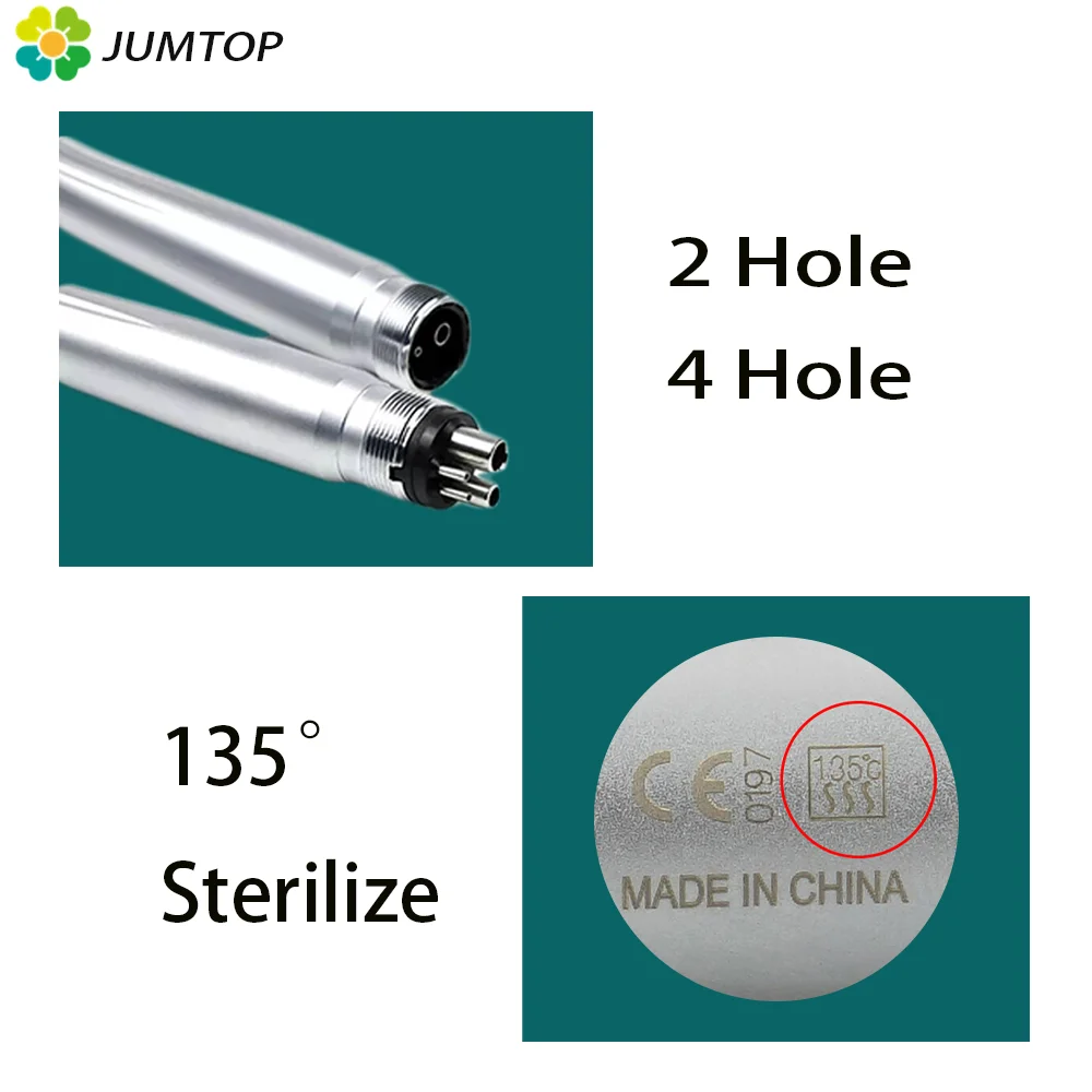JUMTOP Dental LED High Speed Handpiece Triple Water Spray Air Turbine E-Generator Push Button Handpieces