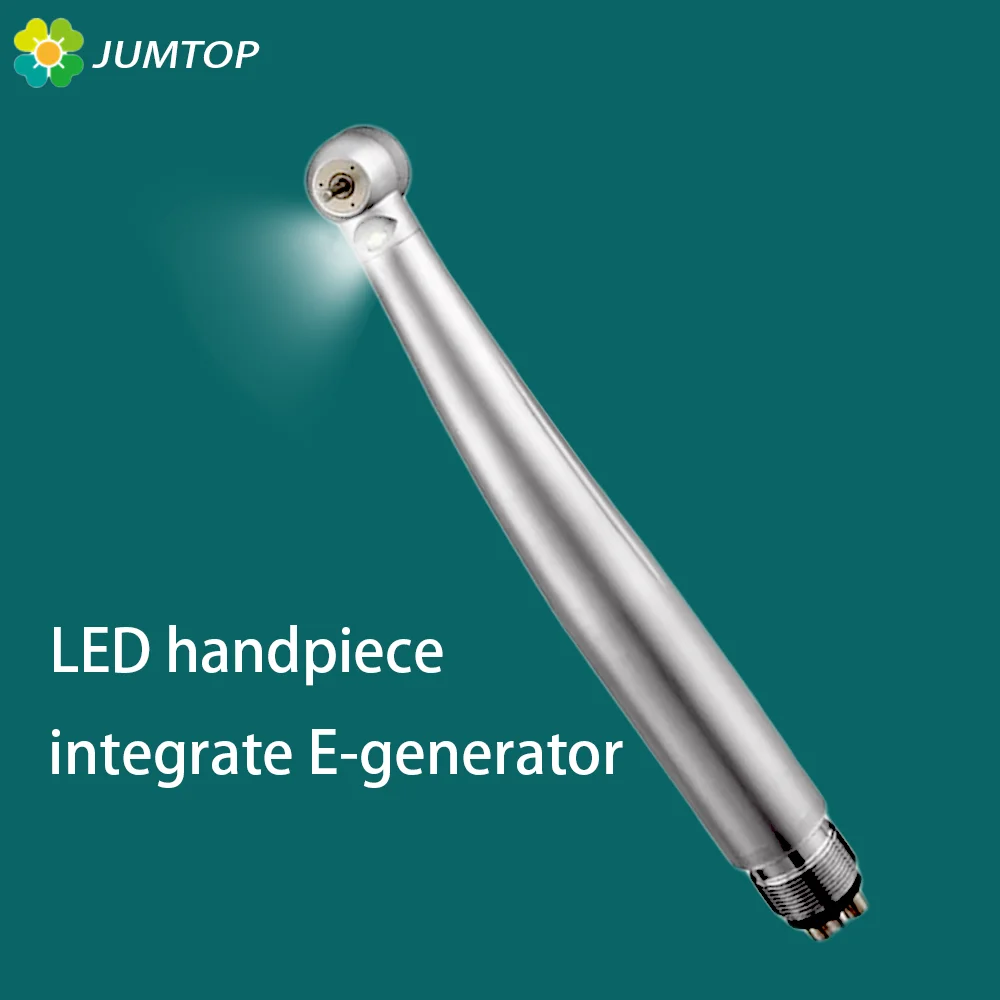 JUMTOP Dental LED High Speed Handpiece Triple Water Spray Air Turbine E-Generator Push Button Handpieces