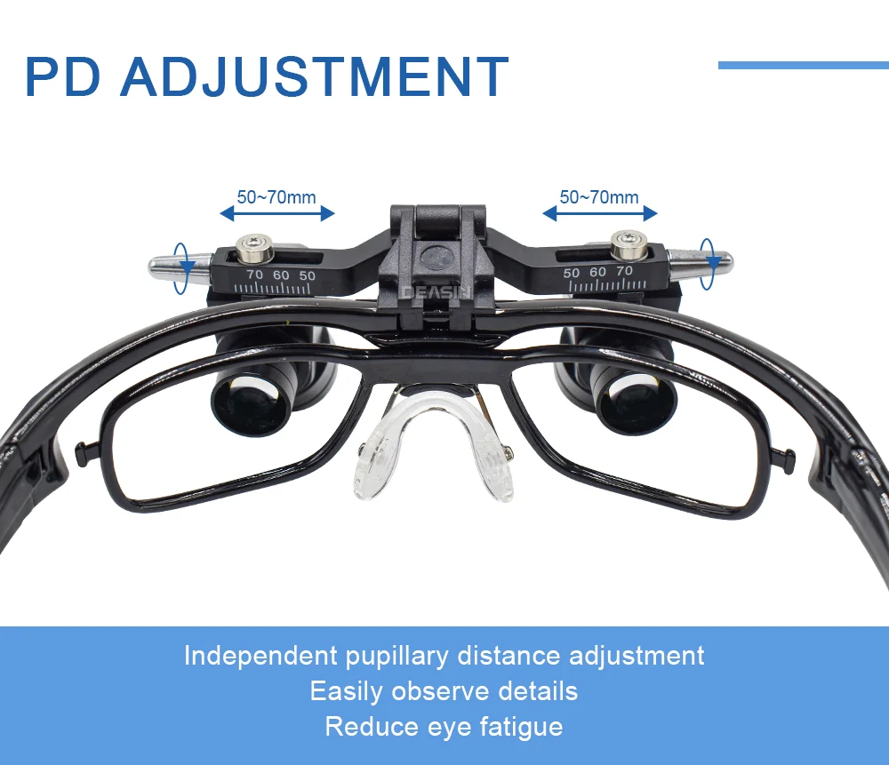 Dental binocular magnifying glass 5X Adjustable magnifying glass 5w LED Medicine binocular magnifying lens light Dental Tool