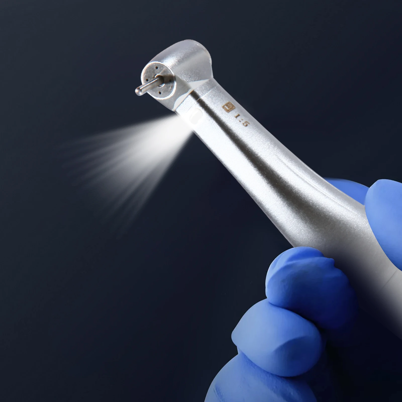 Dental Increasing 1:5 ratio Handpiece LED Fiber Optic Push Button Contra Angle 4 Spray Autochuck For NSK KAVO Electric Motor