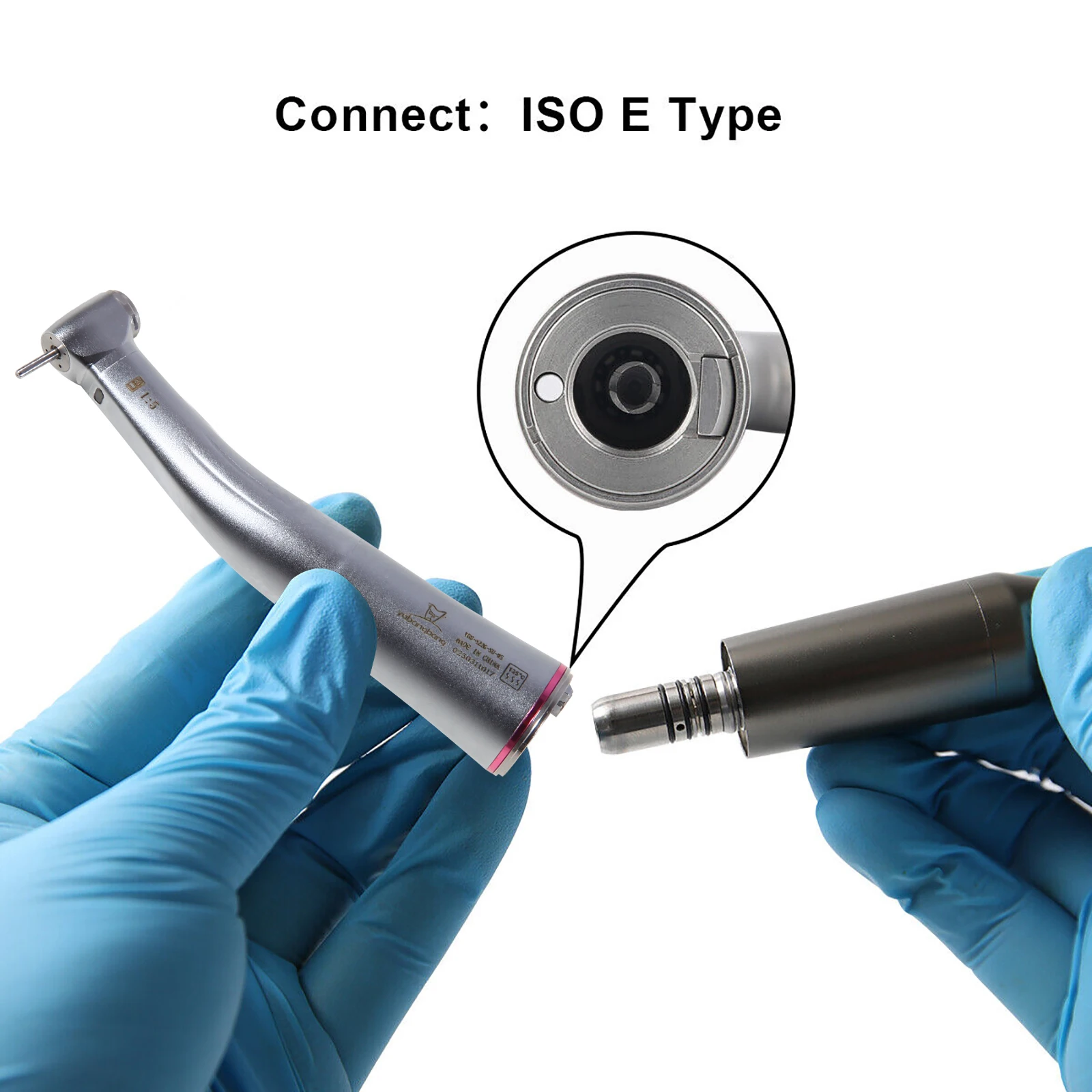 Dental Increasing 1:5 ratio Handpiece LED Fiber Optic Push Button Contra Angle 4 Spray Autochuck For NSK KAVO Electric Motor