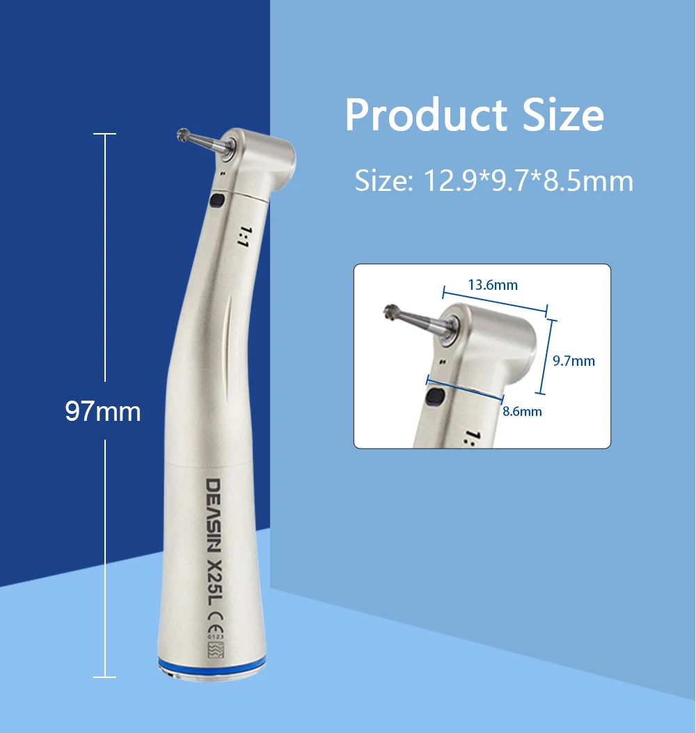 DEASIN Dental Clinical Brushless LED Electric Micromotor Work With 1:1/1:5/4:1 LED Contra Angle Dentist Low Speed Handpiece