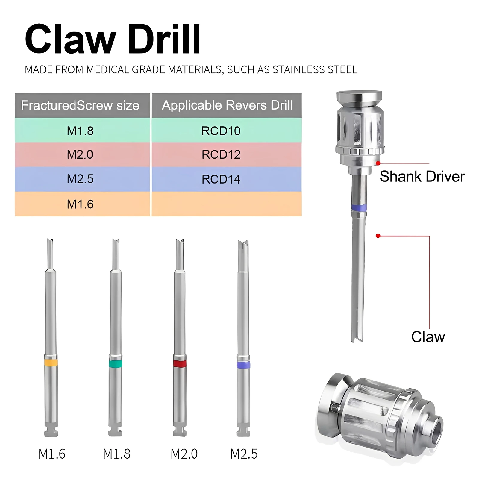 Dental Universal Implant Removal Kit Stainless Steel Screws Golden/Plastic Box Broken Screws Extract