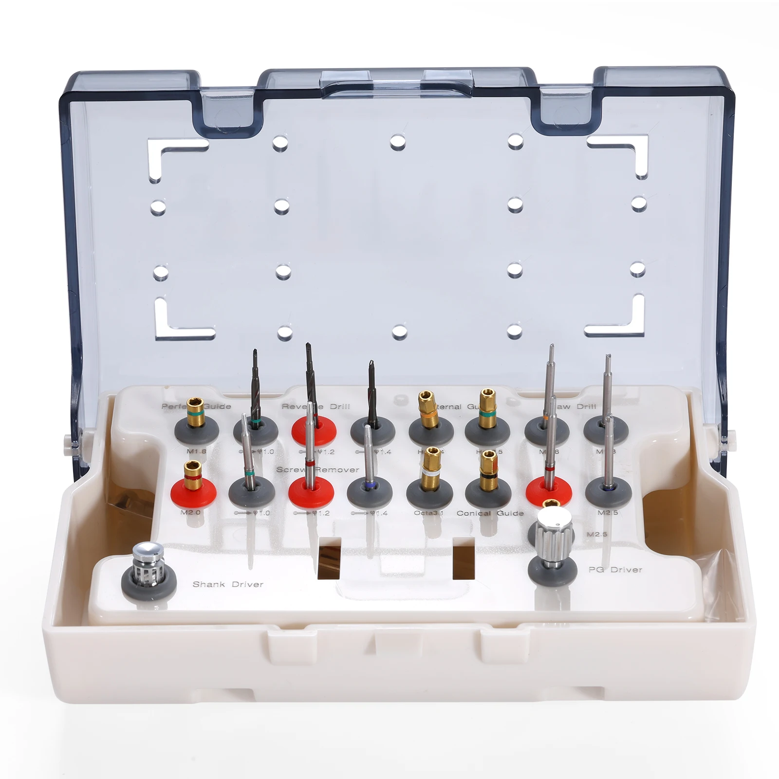Dental Universal Implant Removal Kit Stainless Steel Screws Golden/Plastic Box Broken Screws Extract