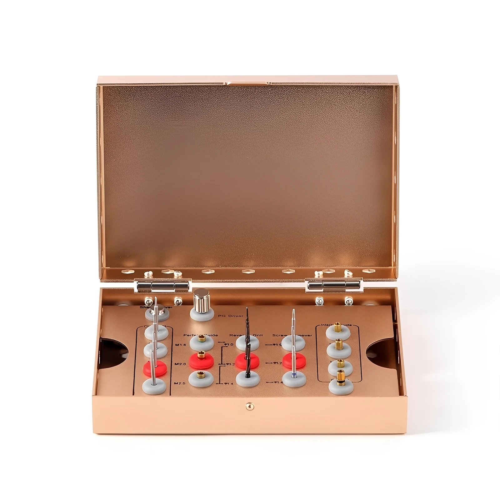 Dental Universal Implant Removal Kit Stainless Steel Screws Golden/Plastic Box Broken Screws Extract