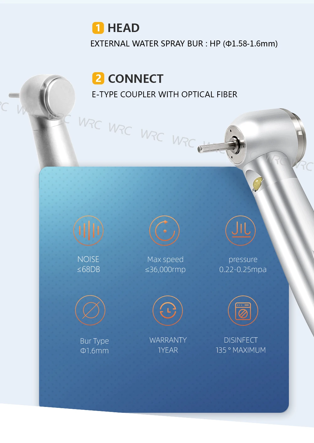 Dental High Speed Dental Handpiece Max LED Handpiece Air Turbine B2 M4 Push Button Triple Water spray Rotation speed 360.000rpm