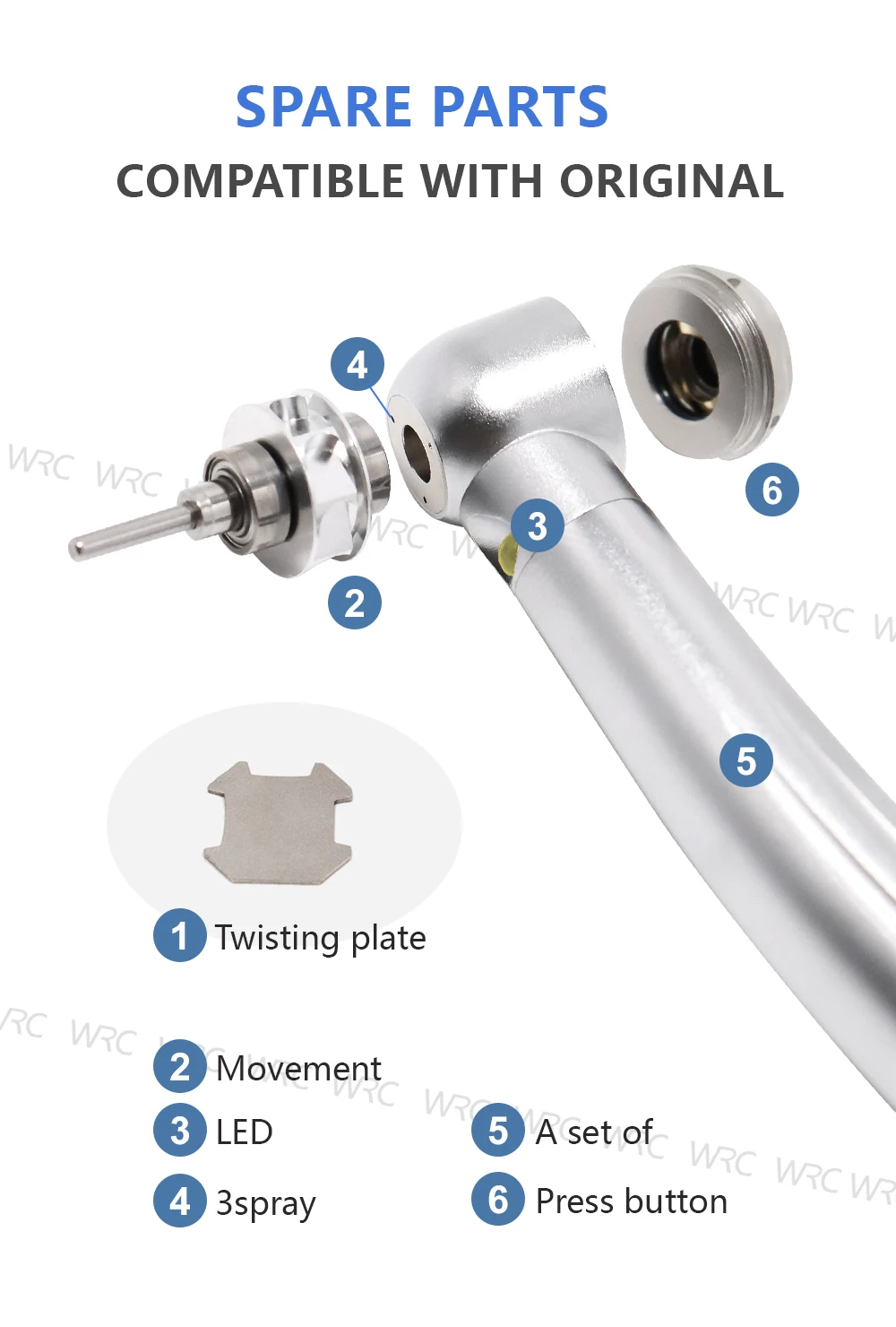 Dental High Speed Dental Handpiece Max LED Handpiece Air Turbine B2 M4 Push Button Triple Water spray Rotation speed 360.000rpm