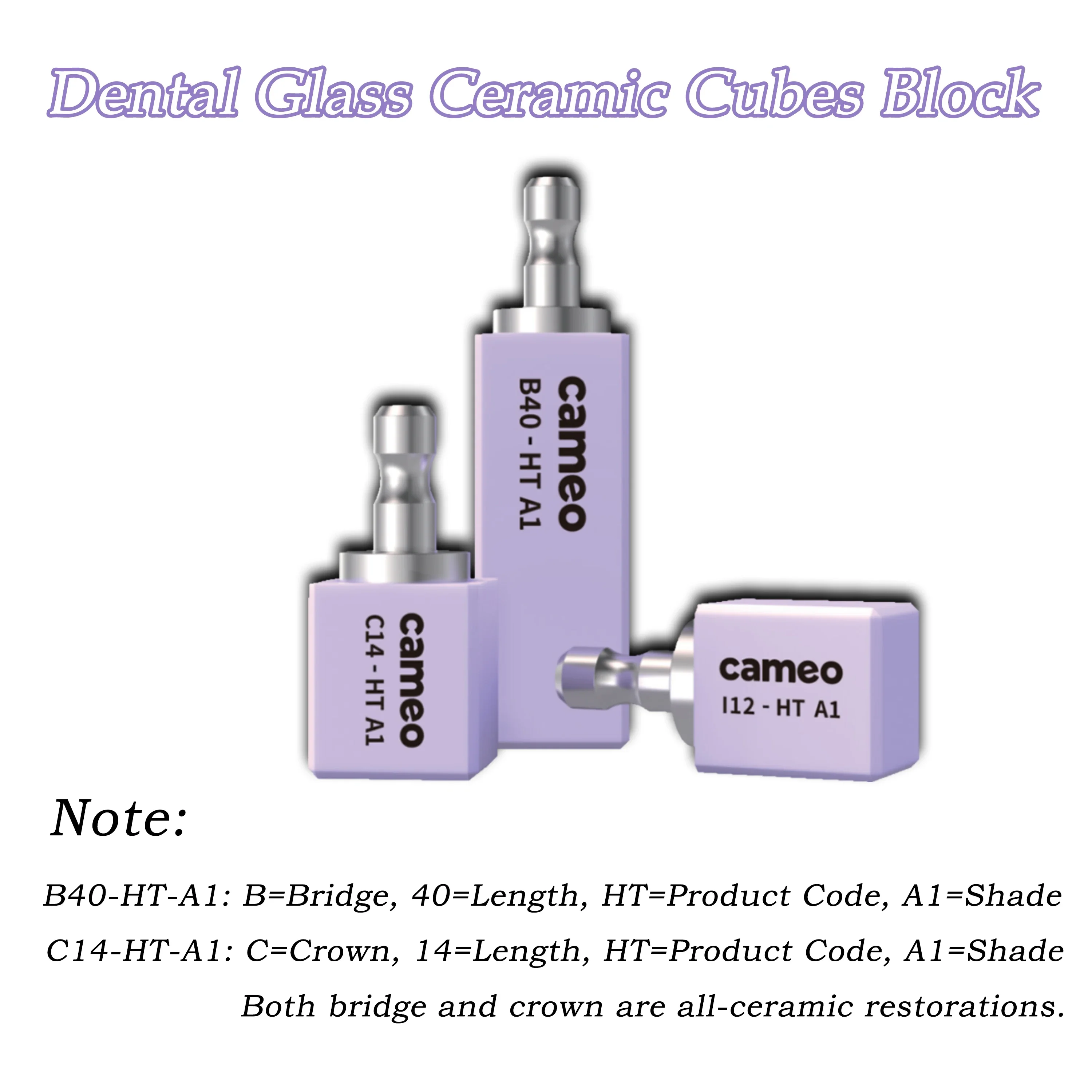 5Pcs/Box Aidite Cameo C14 CAD/CAM Lithium Disilicate Dental Translucency Materials Glass Ceramic Blocks Dentistry Lab Materials