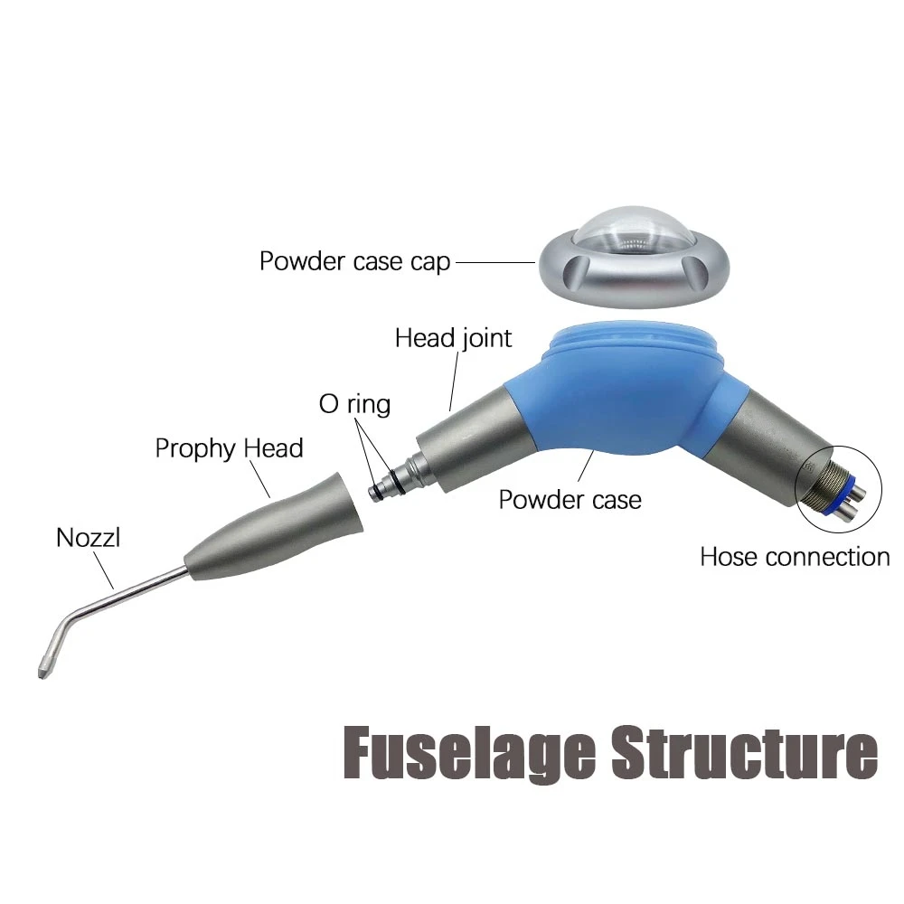 JUMTOP Dental Air Polisher Full Titanium Body Teeth Cleaning Handpiece Teeth Stain Removal Polishing Tool