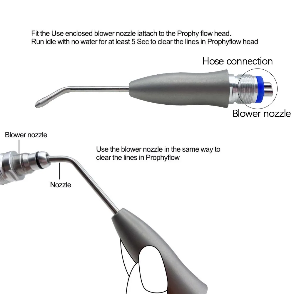 JUMTOP Dental Air Polisher Full Titanium Body Teeth Cleaning Handpiece Teeth Stain Removal Polishing Tool