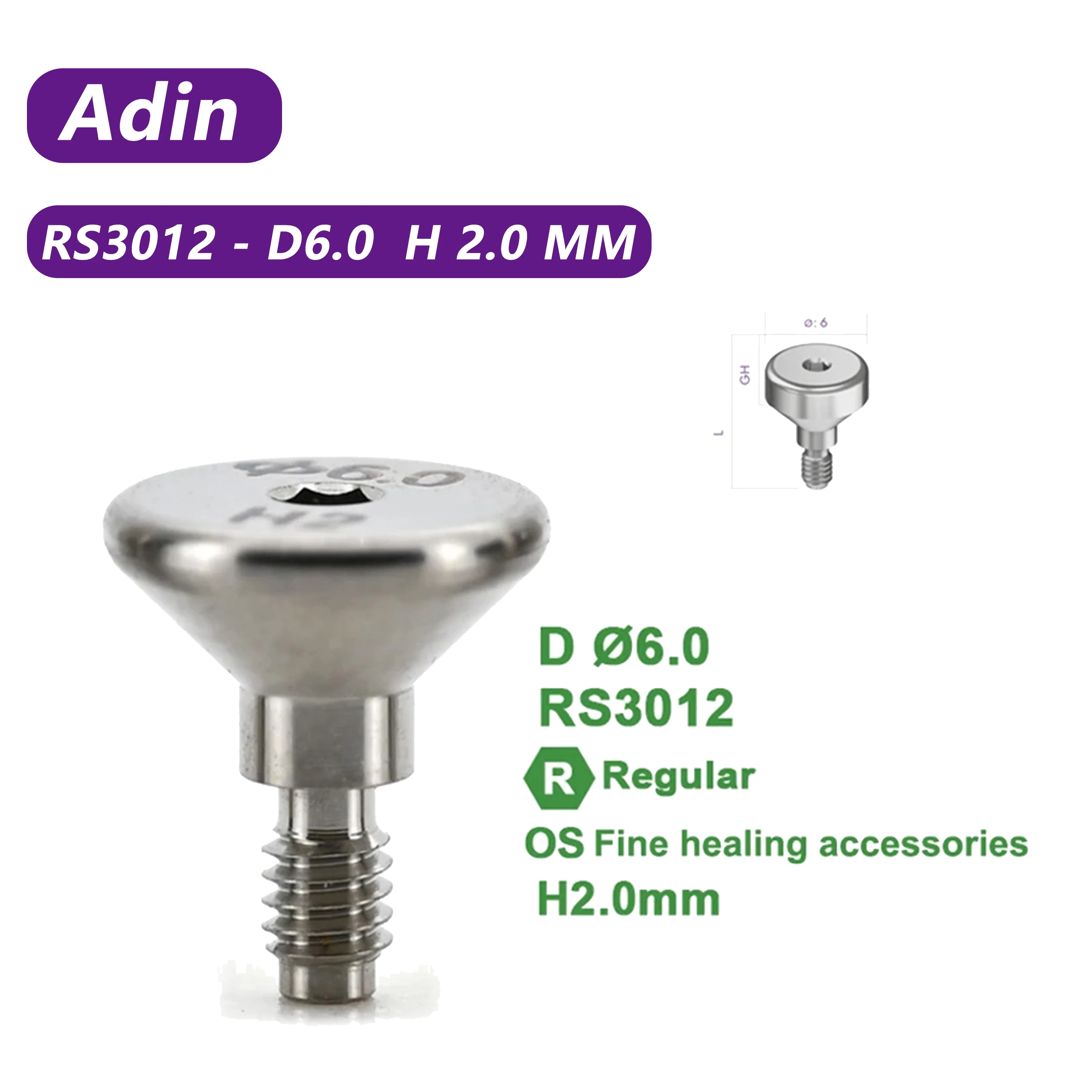 10Pcs/lot Titanium Healing Abutment for Adin RS Series | Adin Compatible Dental Implant Healing Accessories