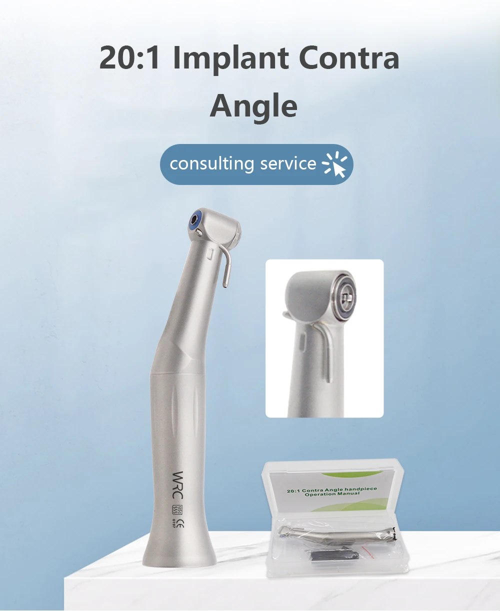 Dental SG20 surgery Implant handpiece 20:1 reduction contra angle low speed push button chuck handpiece for E-TYPE Micromotor
