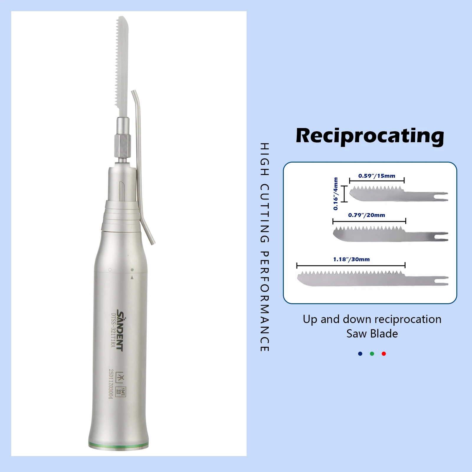 SANDENT Dental Micro Saw Surgical Handpiece 3.2:1 Reciprocating Bone Cutting Fit NSK Up & Down Reciprocation Osteotomy