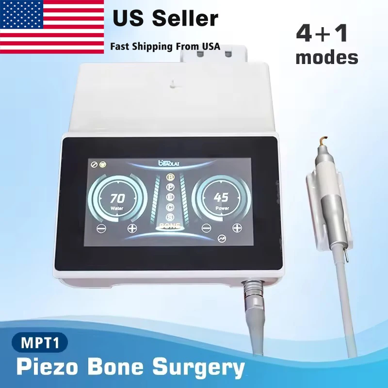 Surgery Pro Dental Piezosurgery Unit Ultrasonic Piezo Bone Cutter Surgery Electric Motor Machine + 6Tips fit EMS Woodpecker