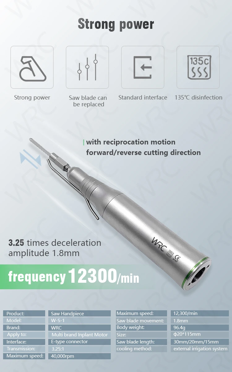Dental Oral Surgery Saw Handpiece for Implantology Dental Reciprocating Saw Blade Bone Reduction Handpiece Dentistry Accessories