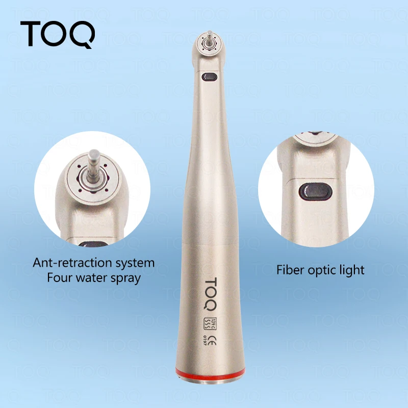 Dental 1:5 Red Ring Contra Angle Internal Water Spray Low Speed Handpiece Increasing With Optic Fiber For E-type Motor