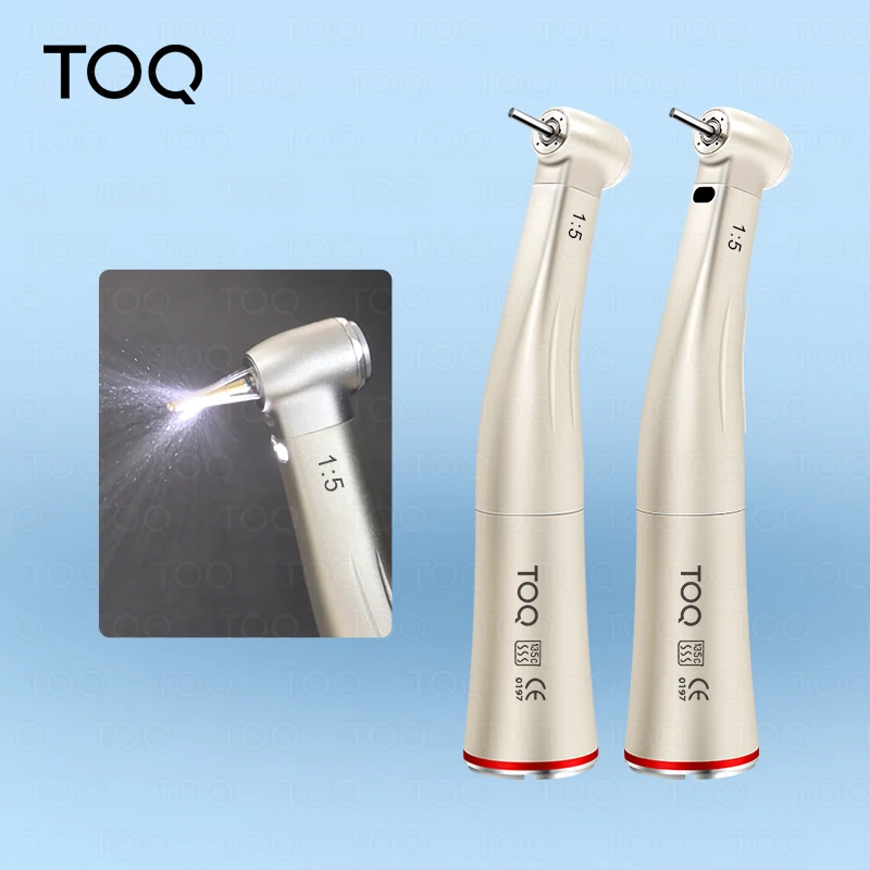 Dental 1:5 Red Ring Contra Angle Internal Water Spray Low Speed Handpiece Increasing With Optic Fiber For E-type Motor