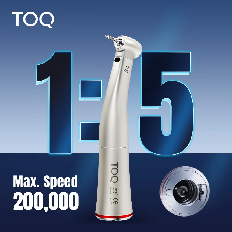 Dental 1:5 Red Ring Contra Angle Internal Water Spray Low Speed Handpiece Increasing With Optic Fiber For E-type Motor