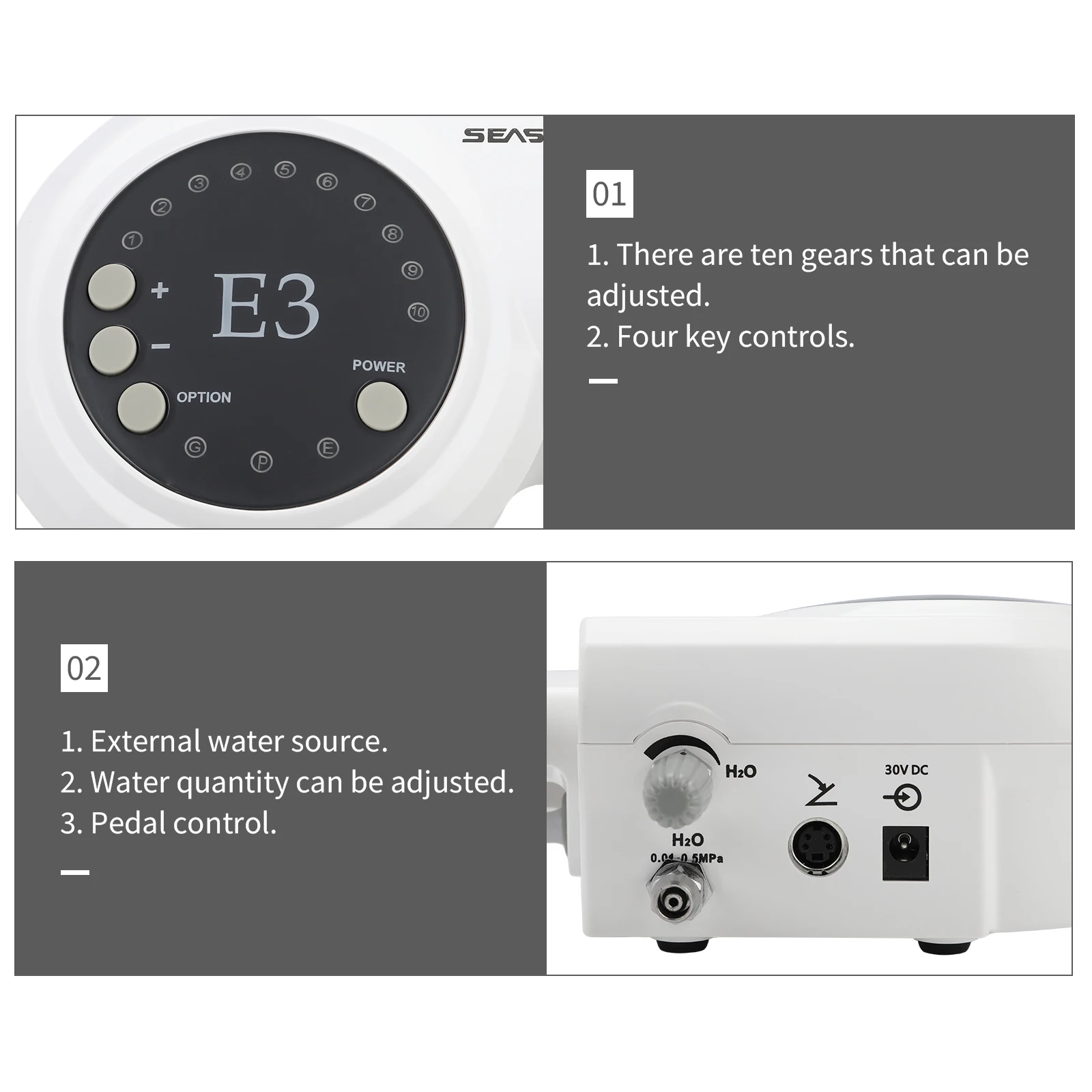 Dental Ultrasonic Piezo Scaler with Detachable Handpiece 5*Tips Automatic frequency fit EMS Cavitron Woodpeck