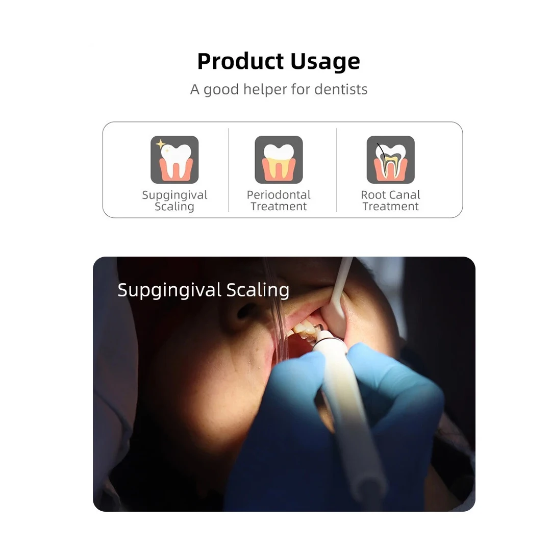 Dental Ultrasonic Piezo Scaler with Detachable Handpiece 5*Tips Automatic frequency fit EMS Cavitron Woodpeck
