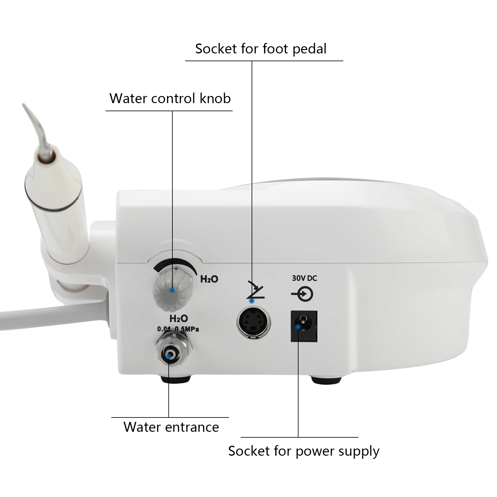 Dental Ultrasonic Piezo Scaler with Detachable Handpiece 5*Tips Automatic frequency fit EMS Cavitron Woodpeck