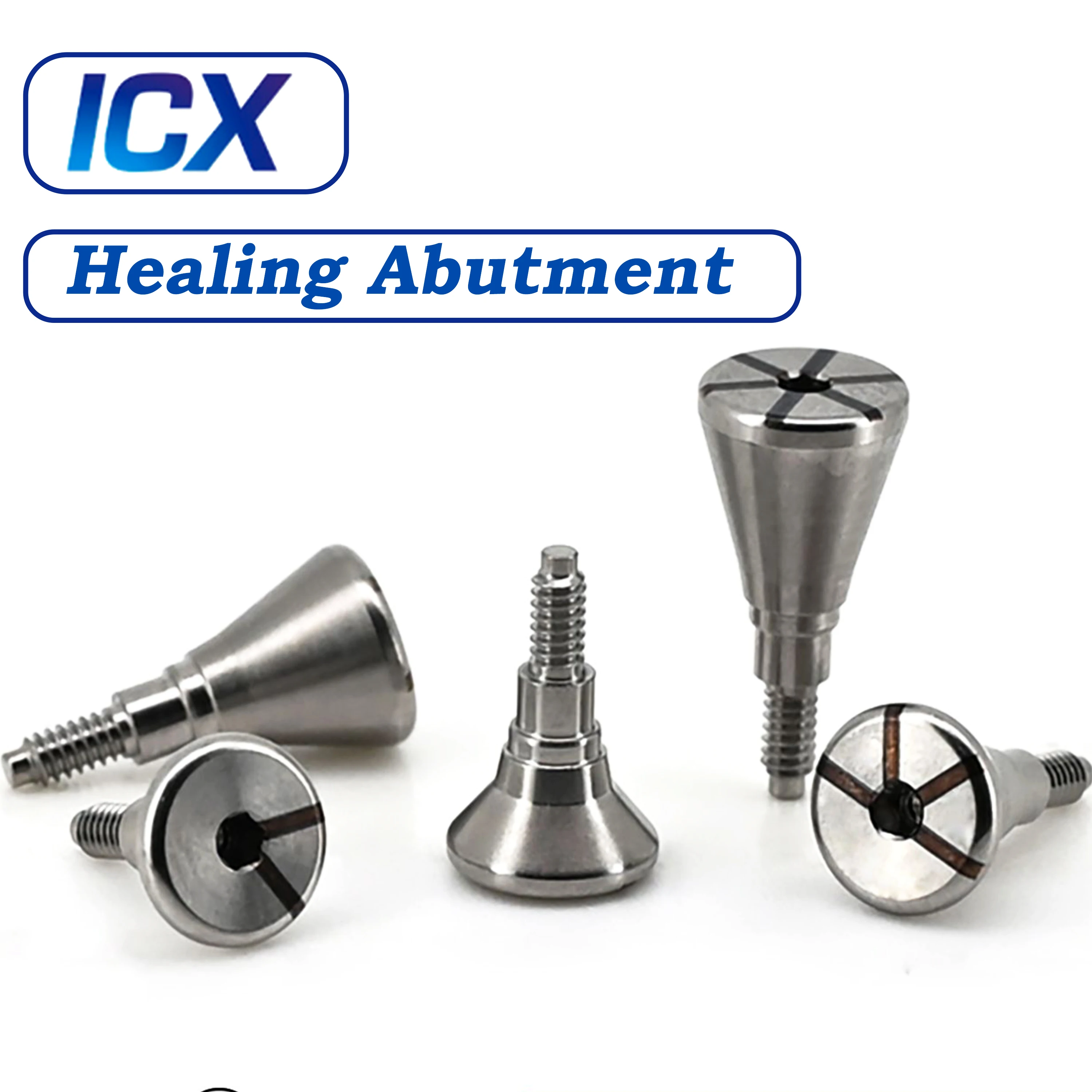 For ICX Implant System Dental Healing Abutment Healing Cap Cover Screw Lab Analog Digital Analog Multi Unit Straight Abutment