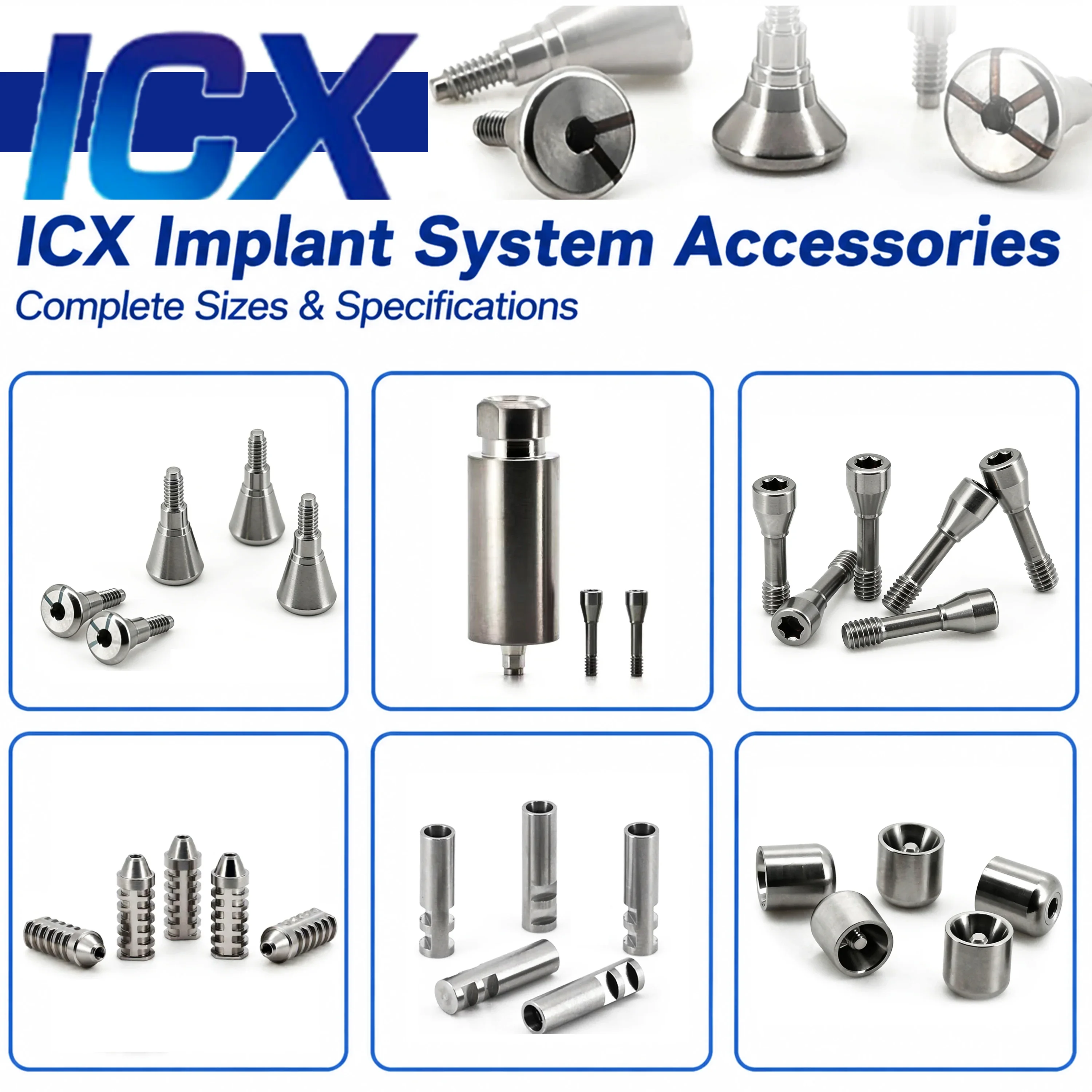For ICX Implant System Dental Healing Abutment Healing Cap Cover Screw Lab Analog Digital Analog Multi Unit Straight Abutment