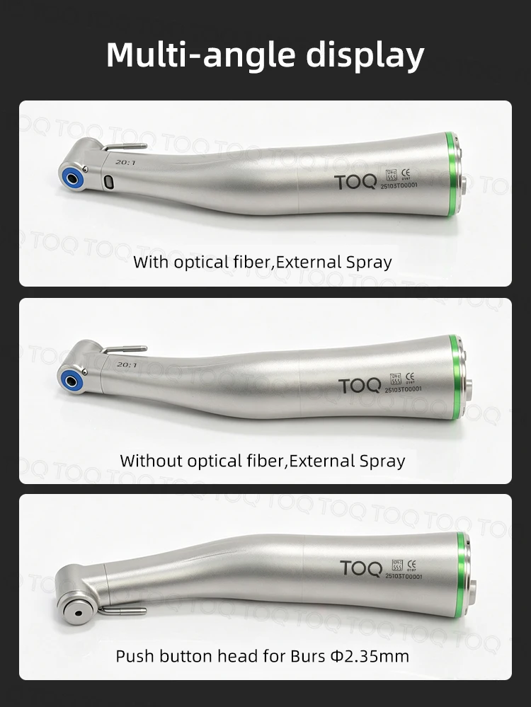 20:1 Ti Max LED Fiber Optic Dental Implant Contra Angle Handpiece Low Speed Air Turbine Handpiece for Implant Surgery