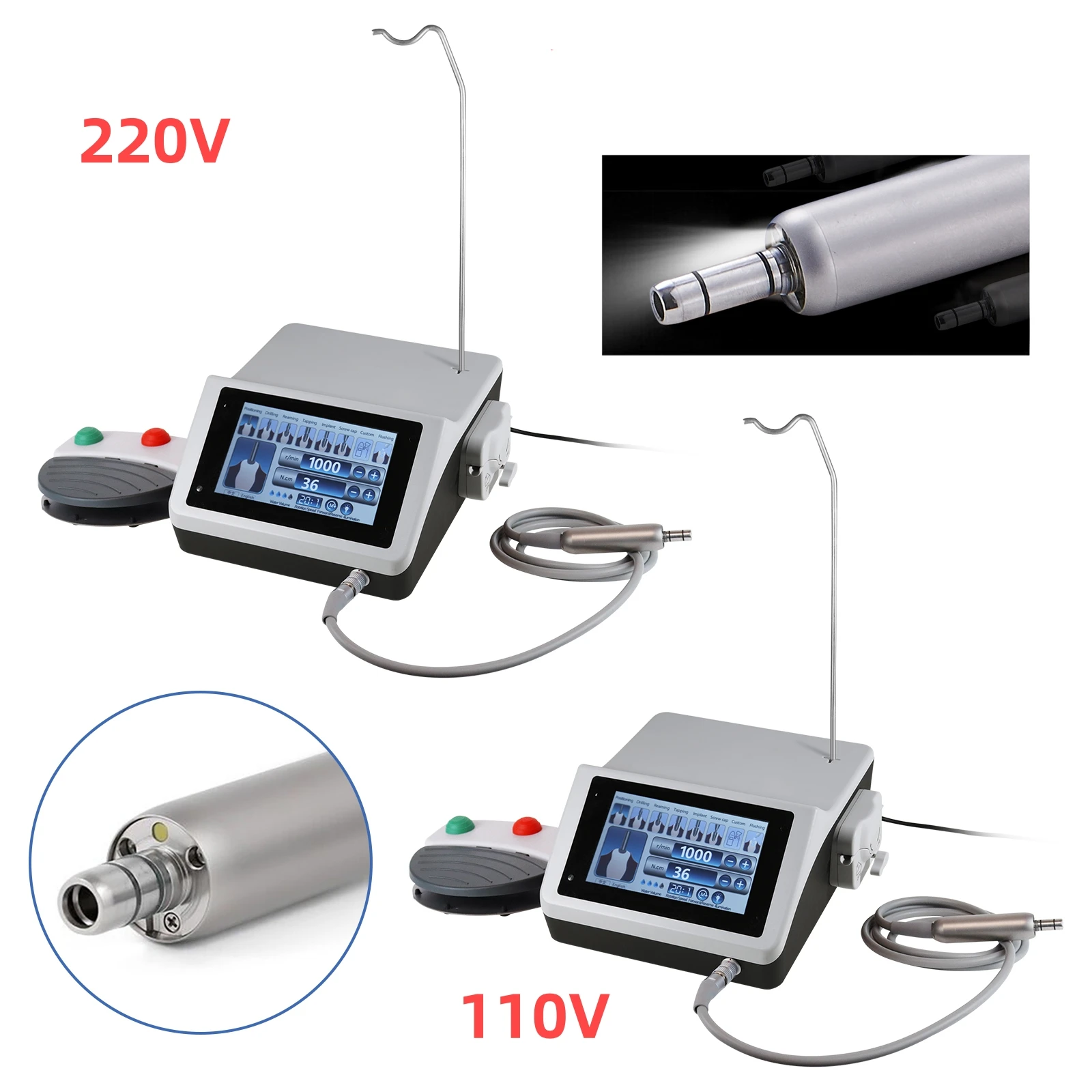 Dental Implant Motor System Surgical Brushless Motor with 20:1 Contra Angle YBB