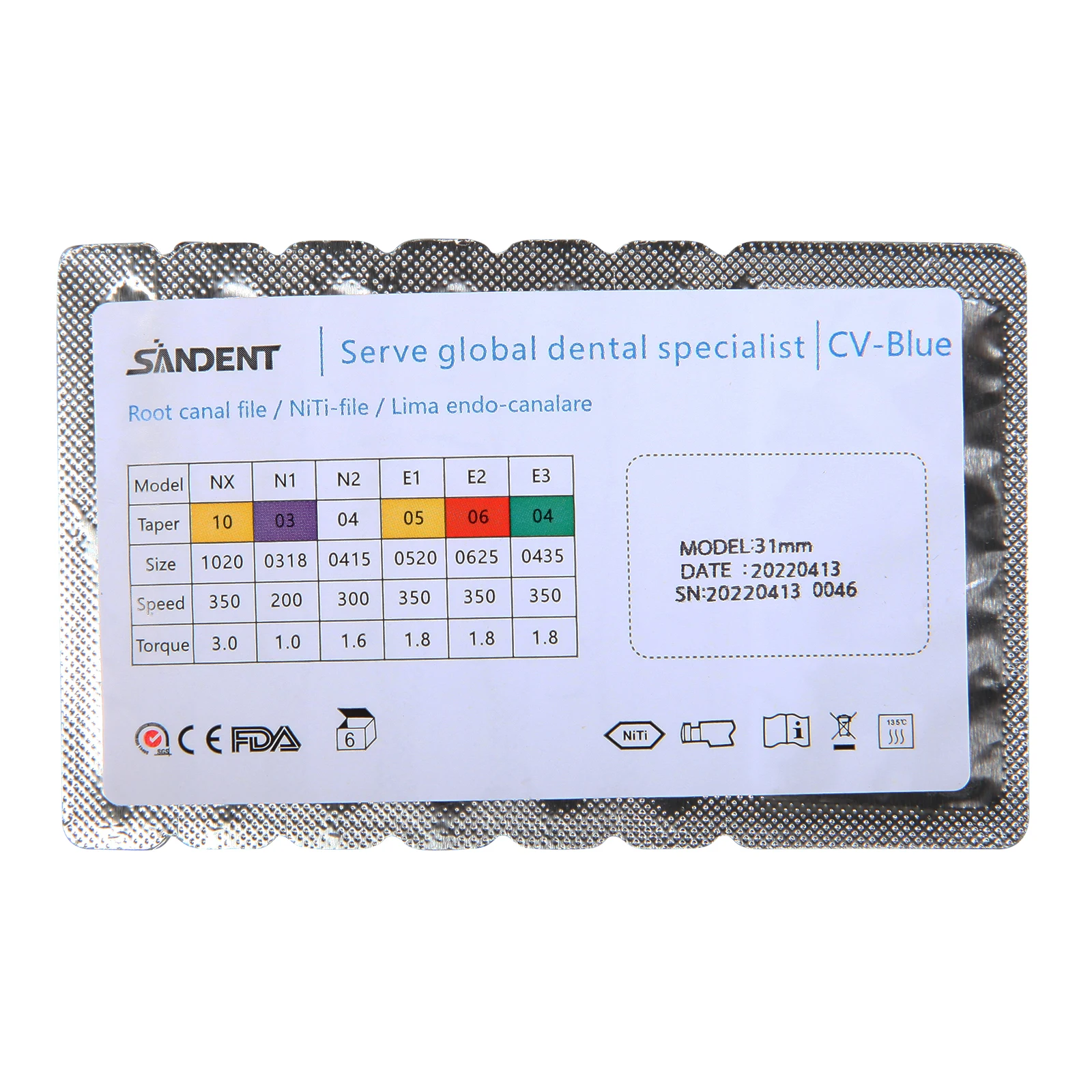 6pcs/1Pack Dental Endo Files Endodontic NiTi Rotary Root Canal Reciprocating File 21/25/31mm Machine Use for Shaping & Cleaning