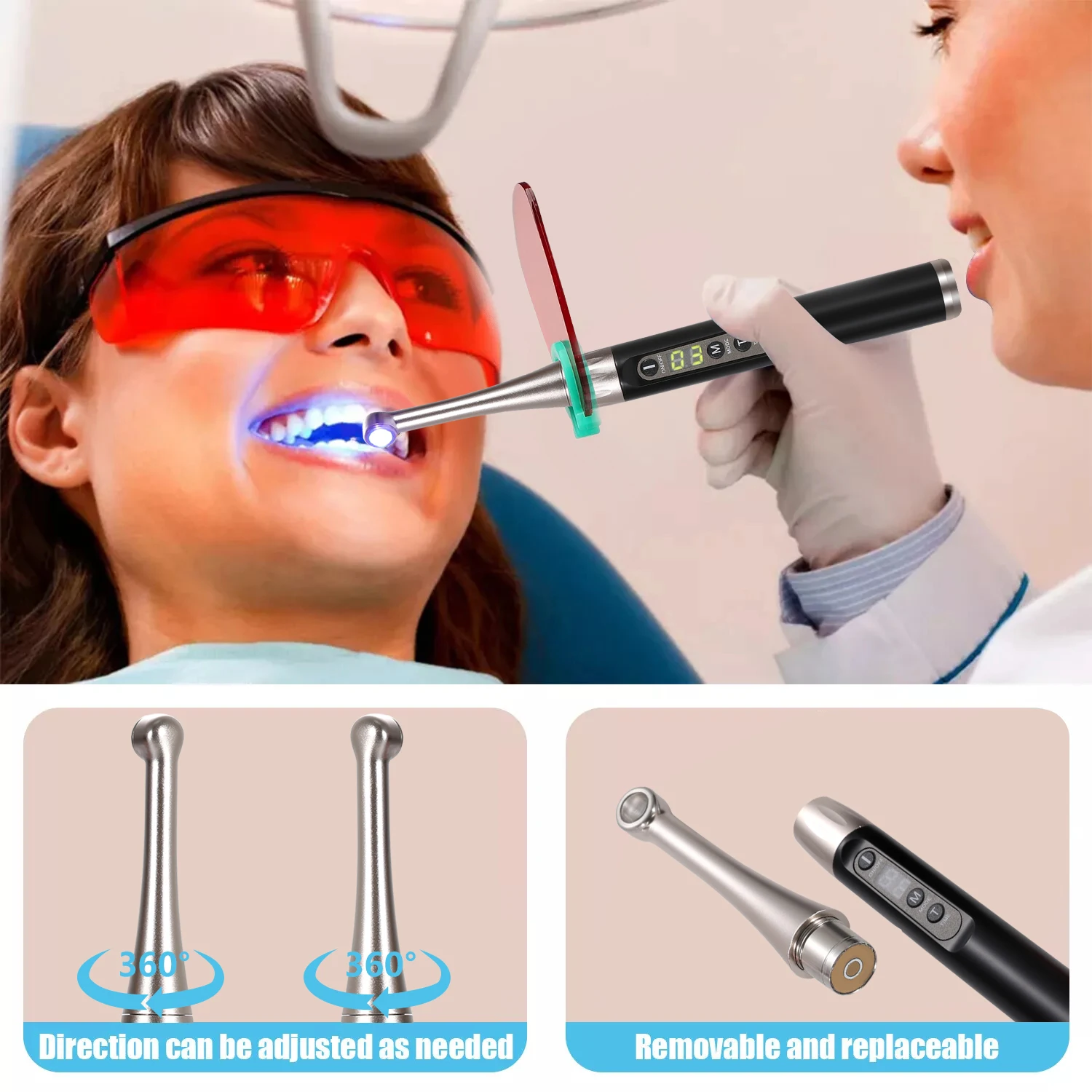 Dental iLed Max 1 Second Resin Cure Curing Light LED Wireless Curing Lamp 2500mw/c㎡ Fit Woodpecker