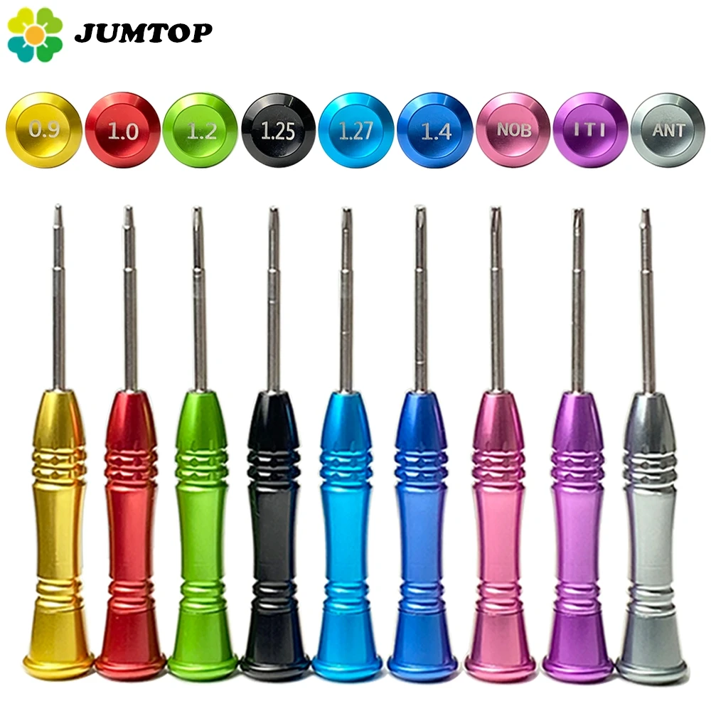 JUMTOP 9Pcs/Kit Dental Implant Screwdriver with Handle Micro Screw Driver for Implants System Drilling Tool