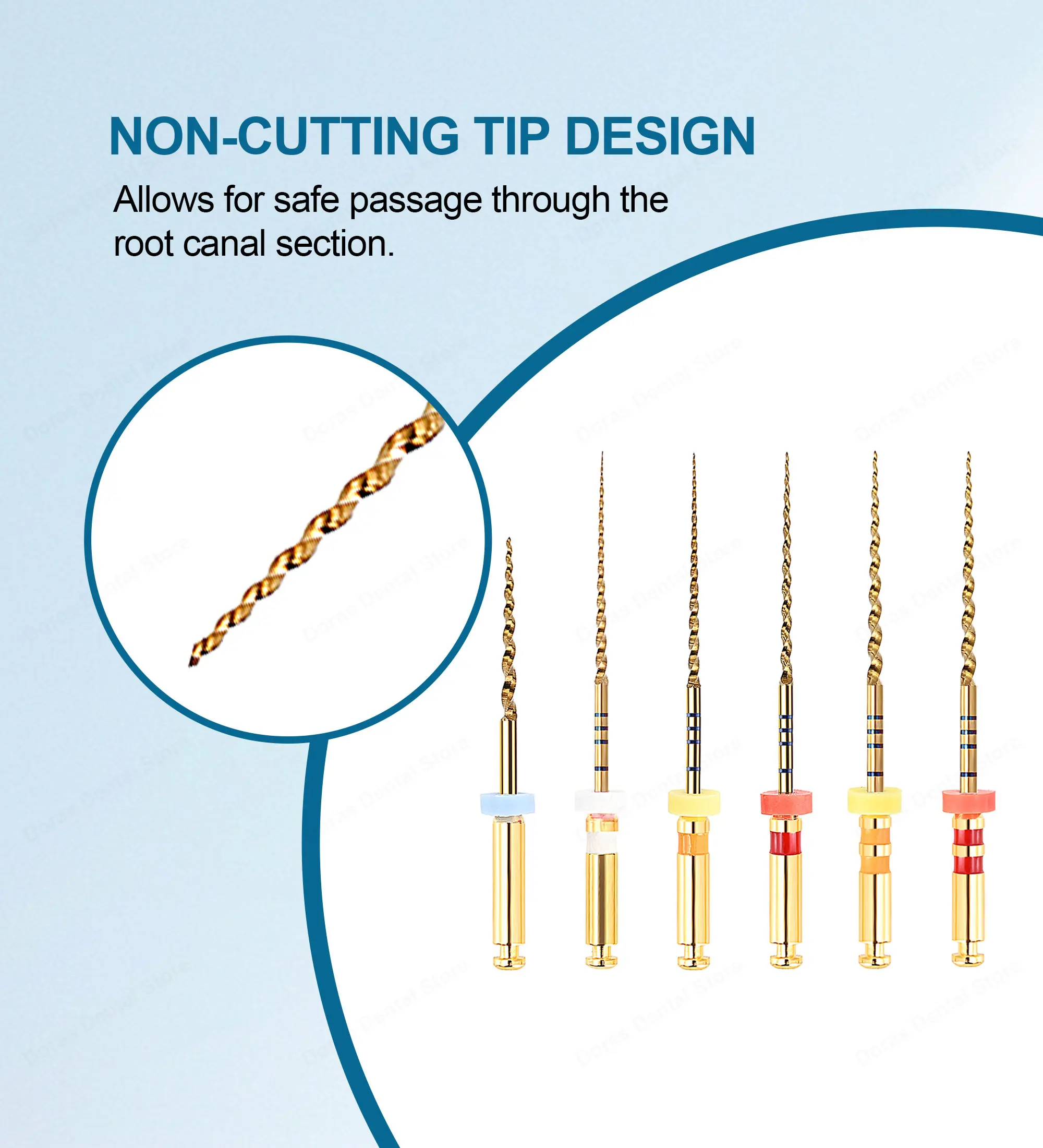 Glin Dental Heat Activated Gold Flexible Endo Files Canal Root Treatment Rotary Golden File Dentist Tools Endodontic Files