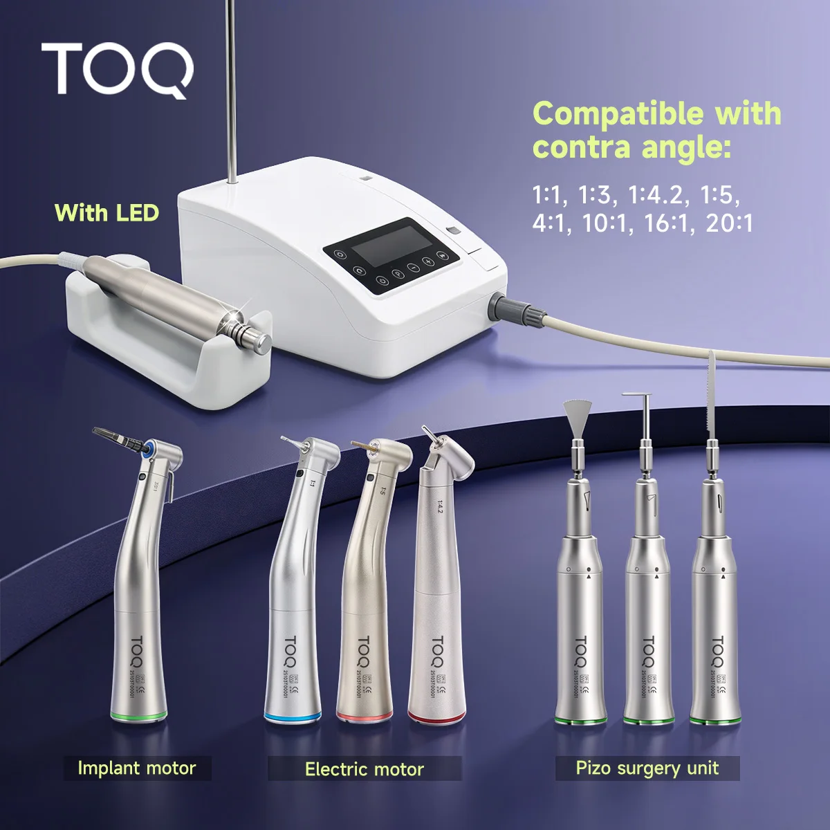 TOQ Dental Implant Motor Portable Professional Brushless Surgical Brushless Motor with Touch Screen with Angle