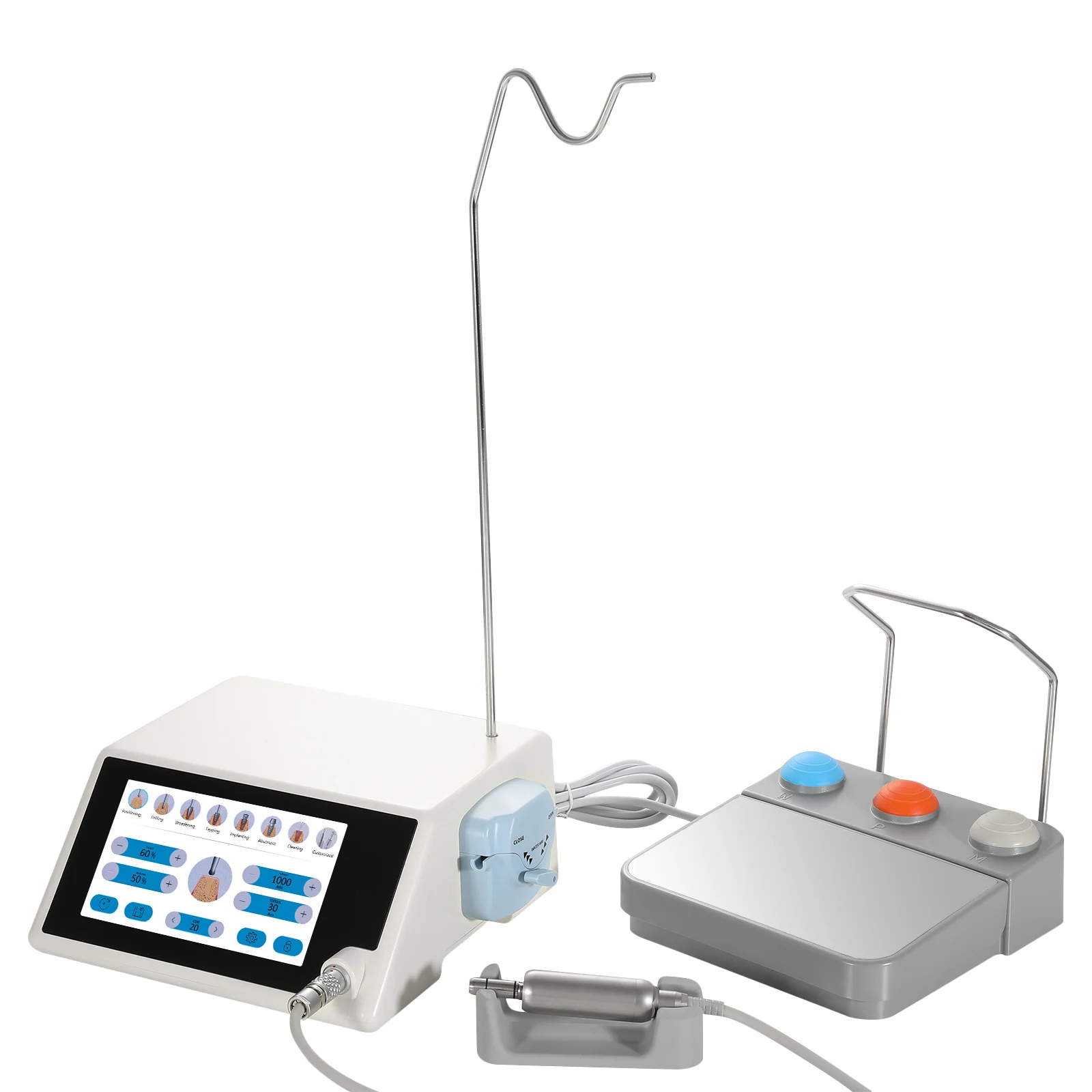 SANDENT Dental Implant Motor Brushless Surgical System Touch Screen Machine With 20:1 Contra Angle LED Fiber Optic Handpiece